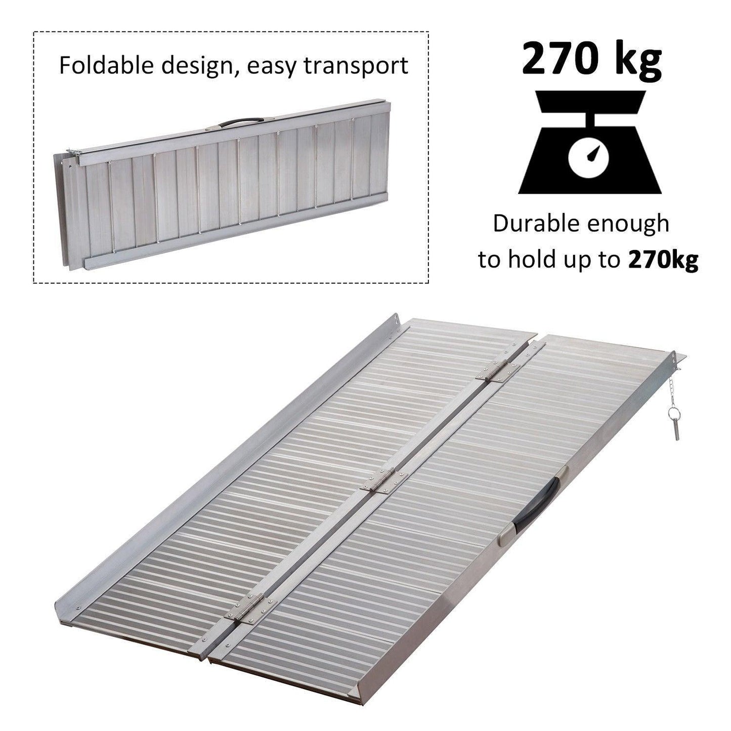 HOMCOM 40 Folding Aluminum Ramp for Mobility - ALL4U RETAILER LTD