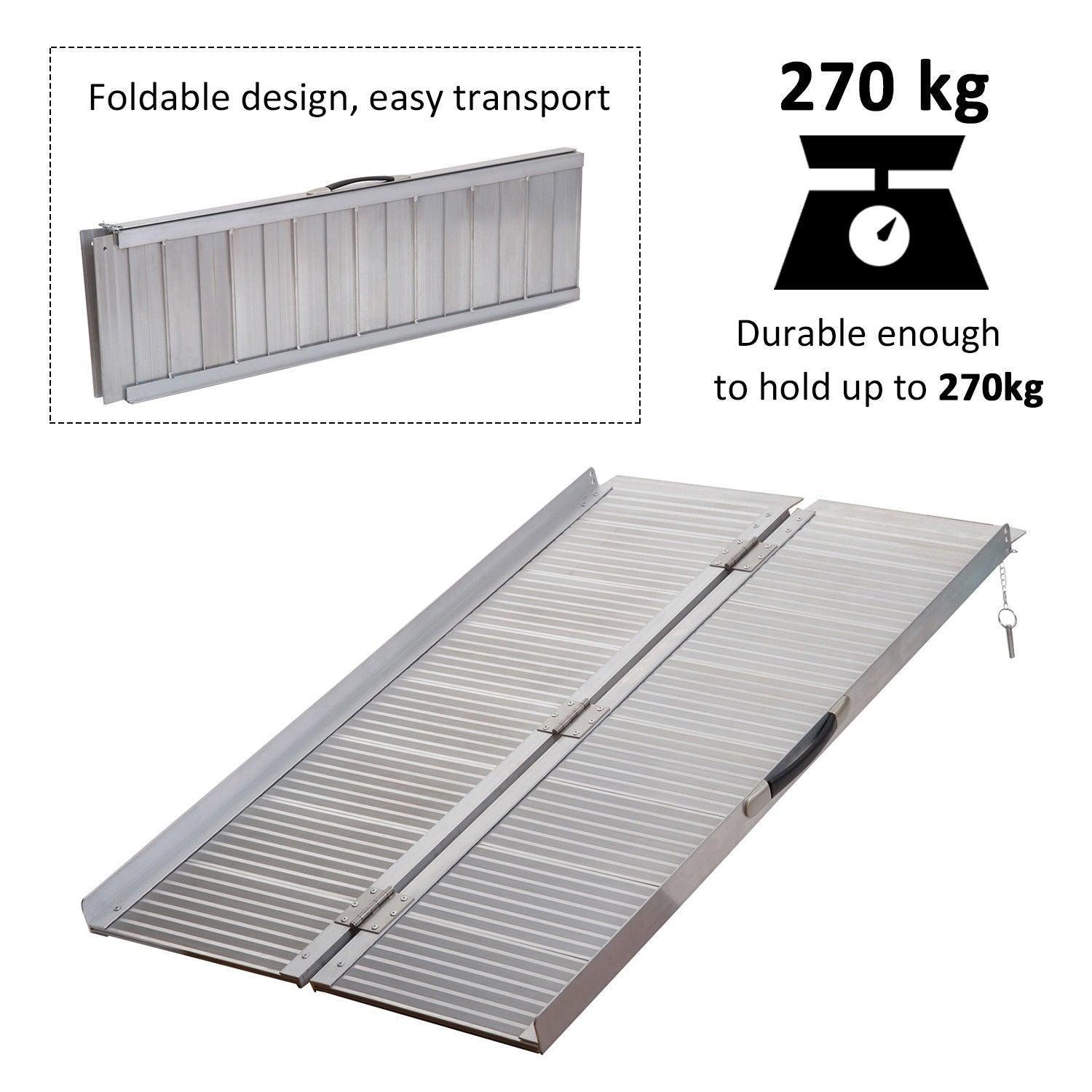 HOMCOM 40 Folding Aluminum Ramp for Mobility - ALL4U RETAILER LTD