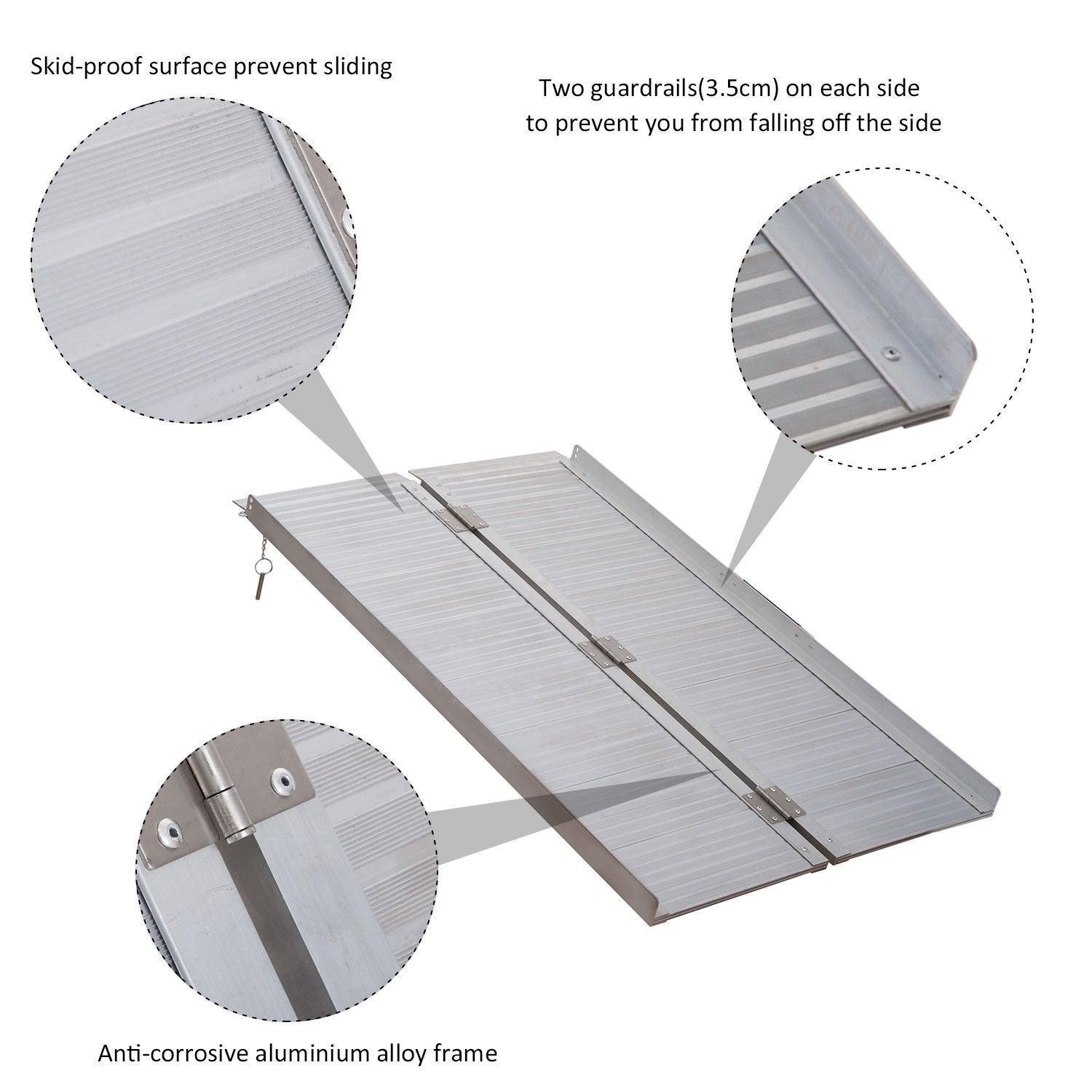 HOMCOM 40 Folding Aluminum Ramp for Mobility - ALL4U RETAILER LTD