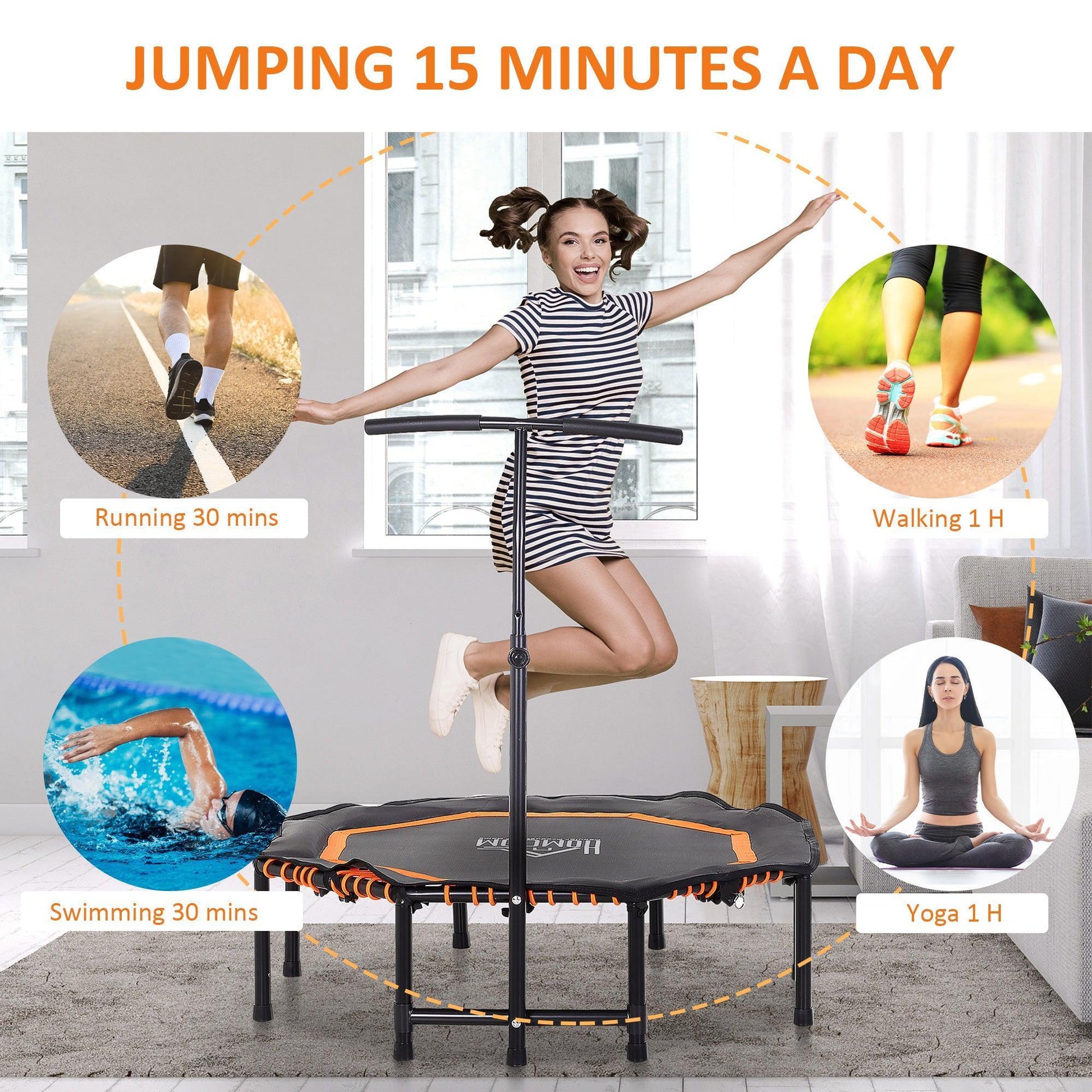 HOMCOM 48" Trampoline - Perfect Indoor/Outdoor Rebounder - ALL4U RETAILER LTD