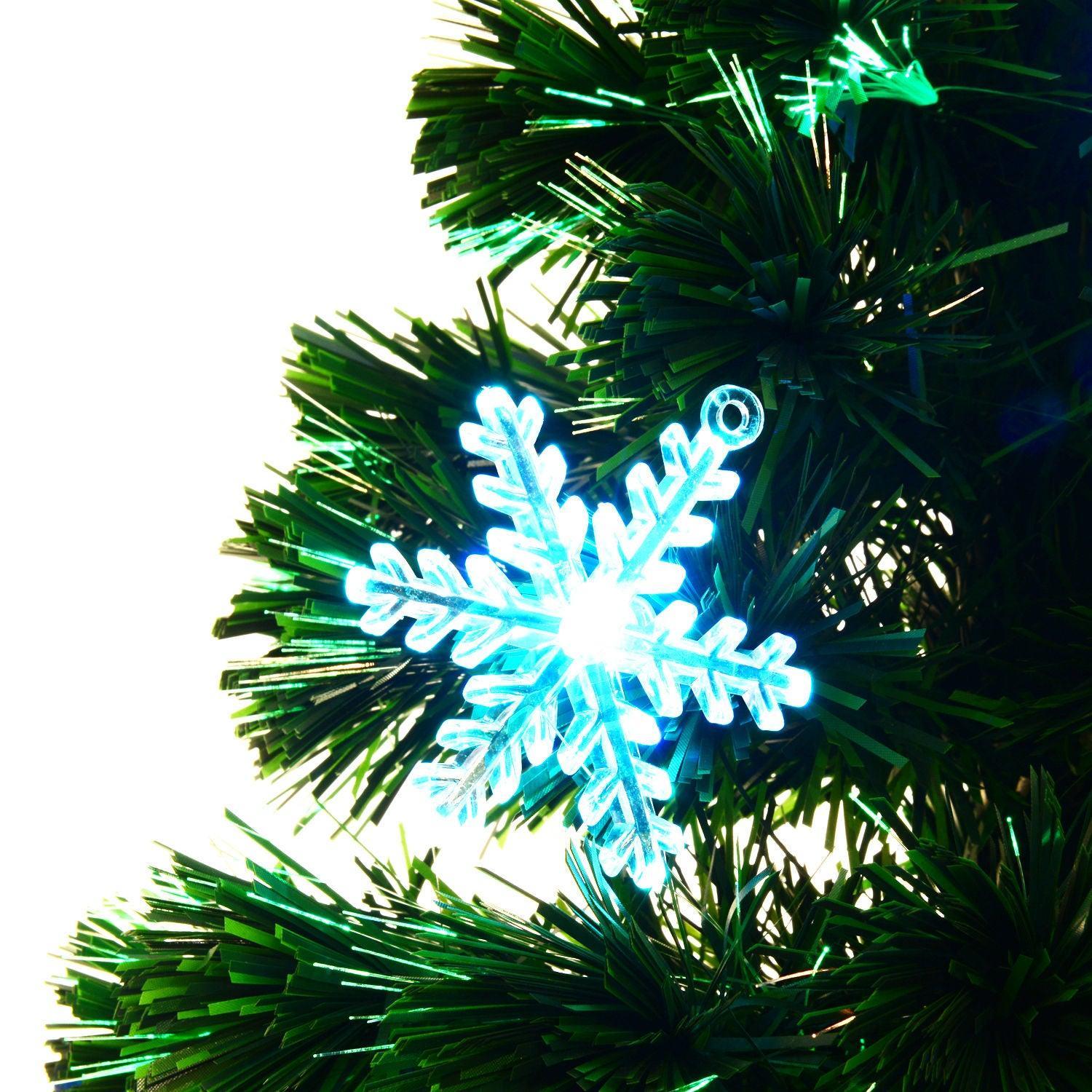 HOMCOM 4ft Green Christmas Tree with Showflakes Lights - ALL4U RETAILER LTD