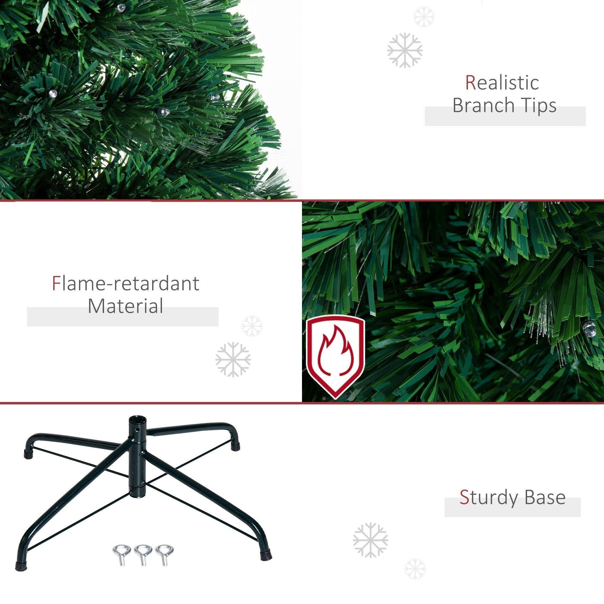 HOMCOM 4ft Green Fiber Optic Artificial Christmas Tree - ALL4U RETAILER LTD