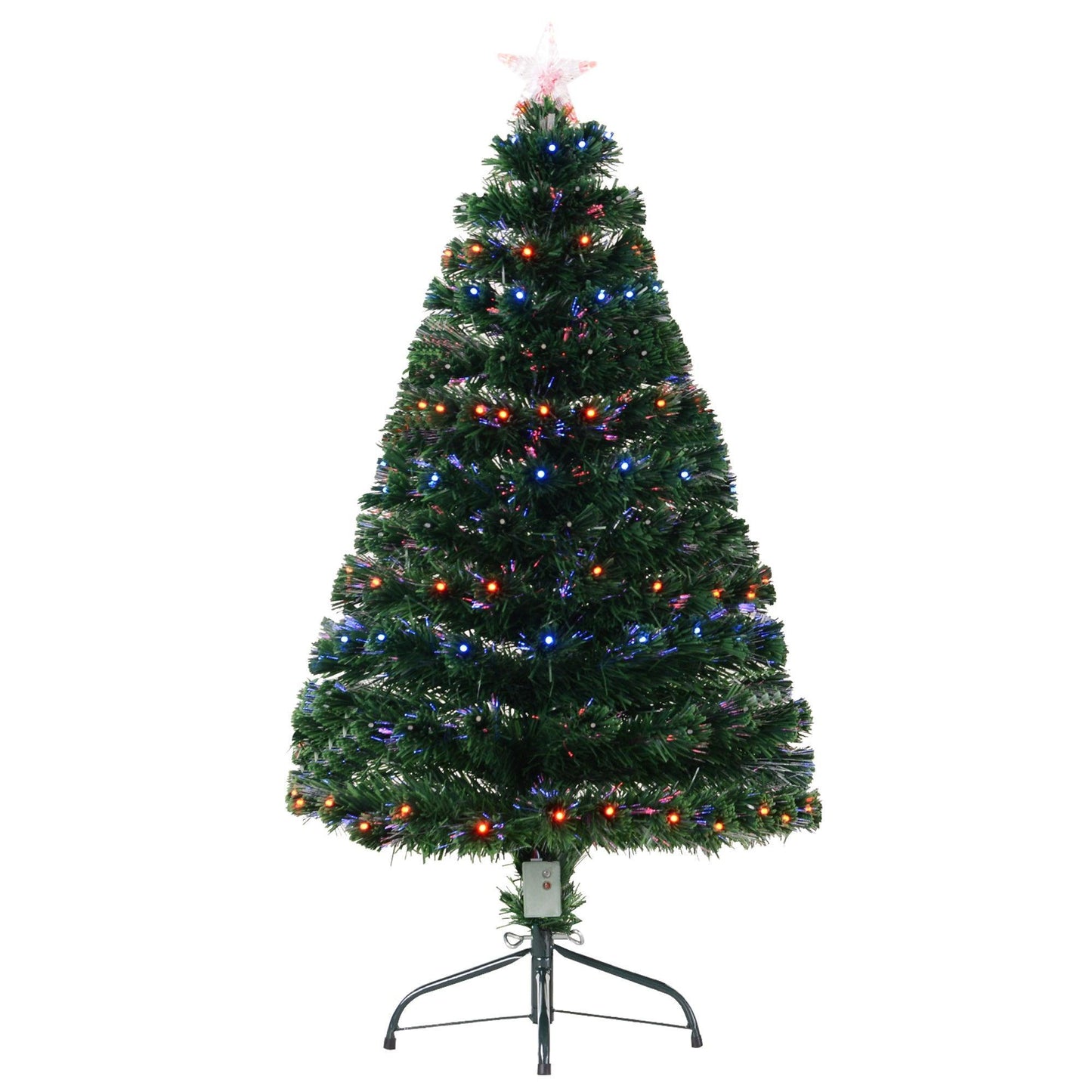 HOMCOM 4ft Green Fiber Optic Artificial Christmas Tree - ALL4U RETAILER LTD