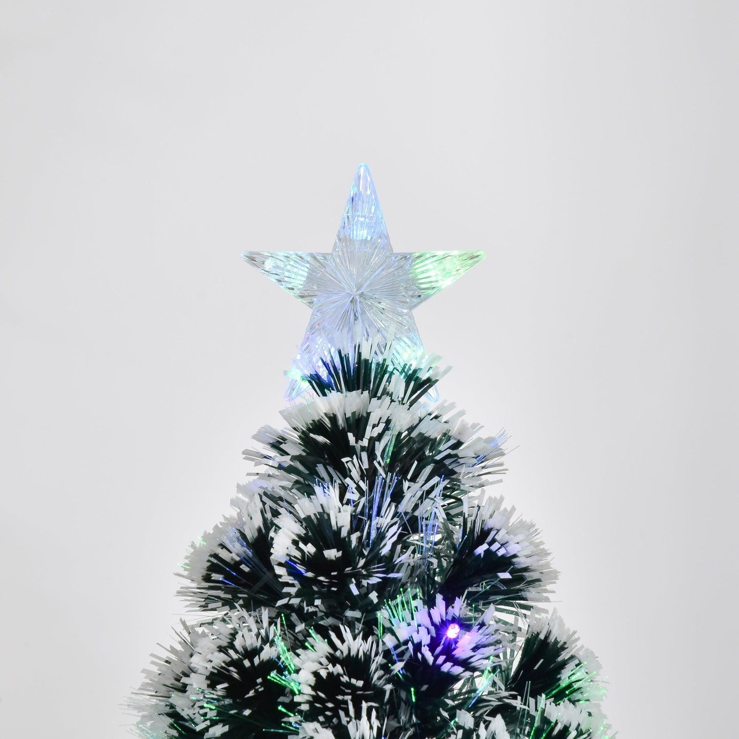 HOMCOM 4ft Green/White Christmas Tree with Prelit LEDs - ALL4U RETAILER LTD