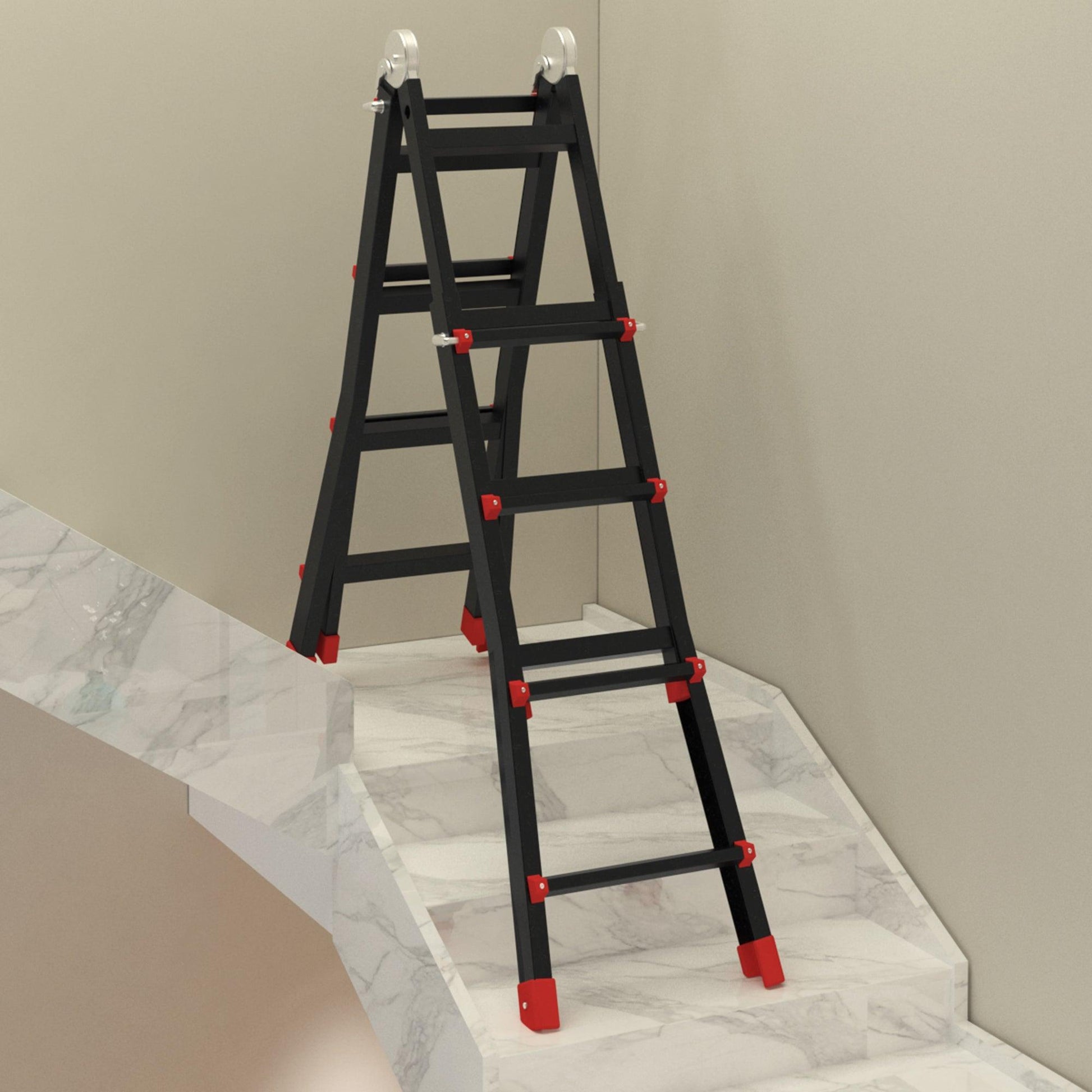 HOMCOM 4M Aluminum Telescopic Ladder - ALL4U RETAILER LTD