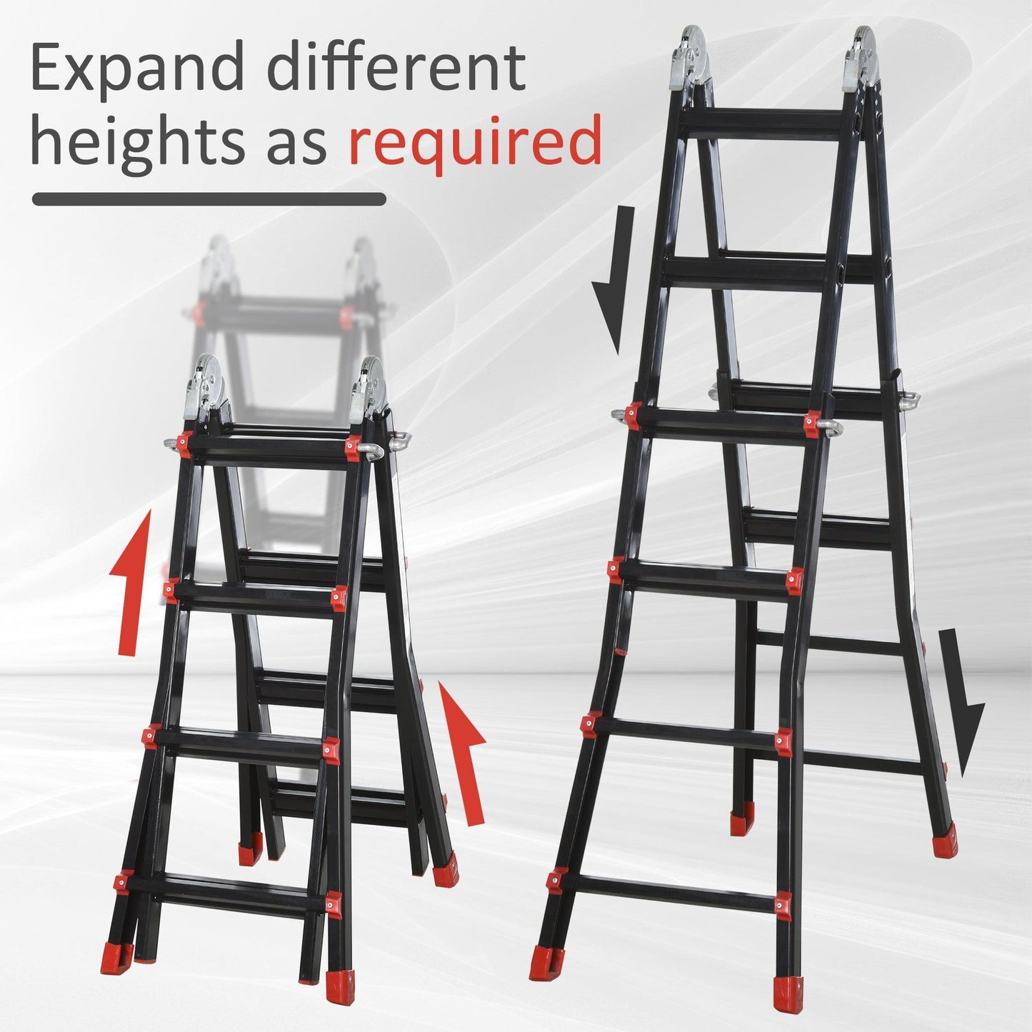 HOMCOM 4M Aluminum Telescopic Ladder - ALL4U RETAILER LTD