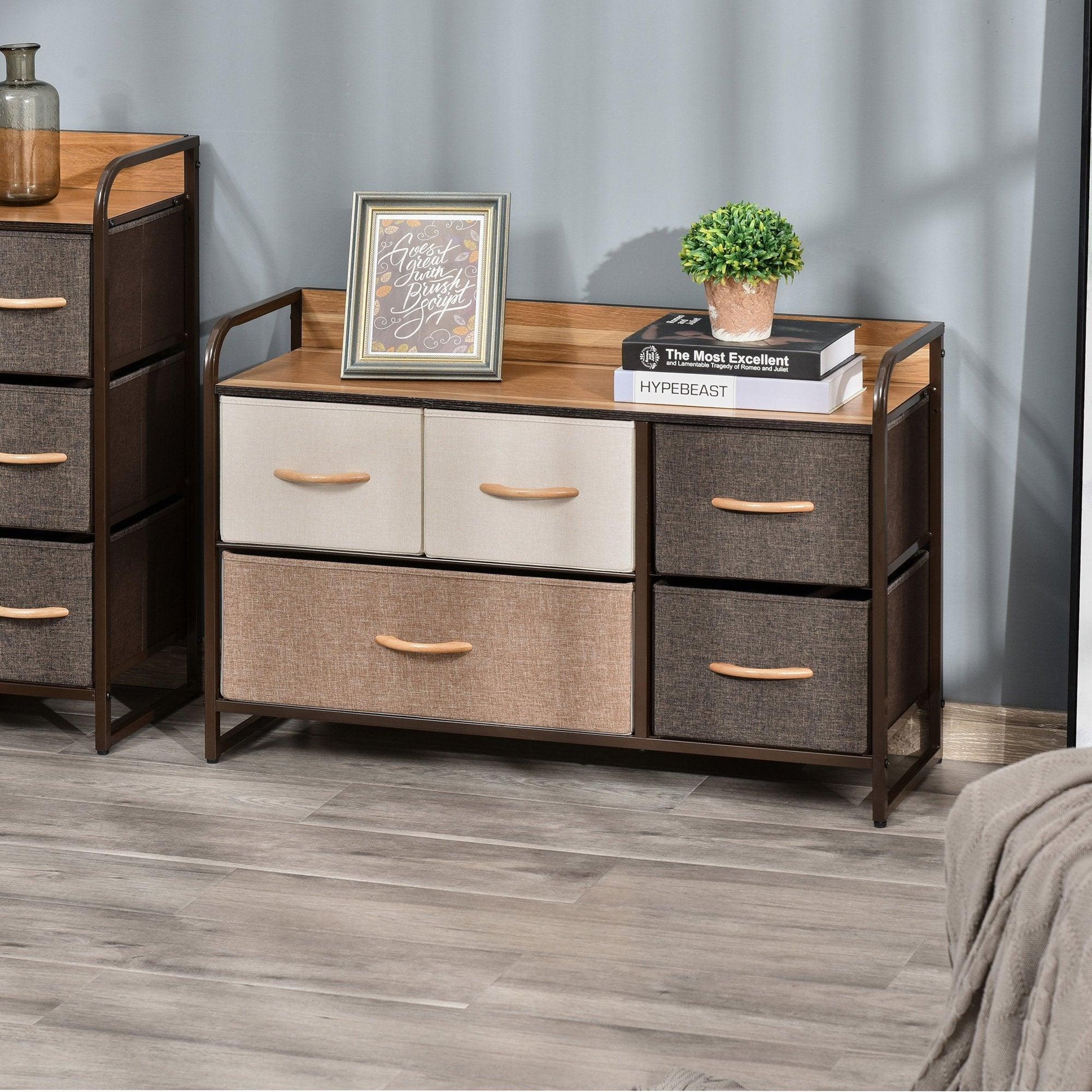 HOMCOM 5-Drawer Dresser: Stylish Storage Solution - ALL4U RETAILER LTD