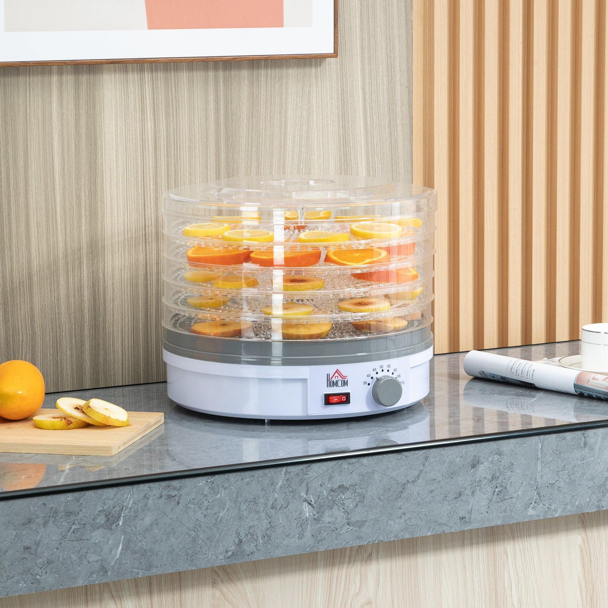 HOMCOM 5-Tier Food Dehydrator: Efficient Fruit, Meat & Veg Dryer - ALL4U RETAILER LTD