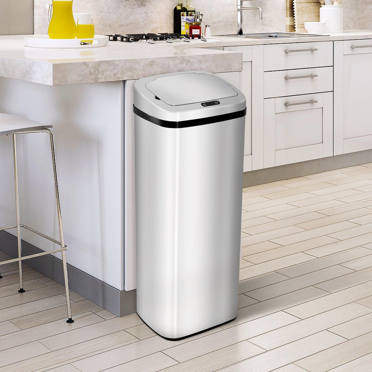 HOMCOM 50L Motion Sensor Stainless Steel Trash Can - ALL4U RETAILER LTD