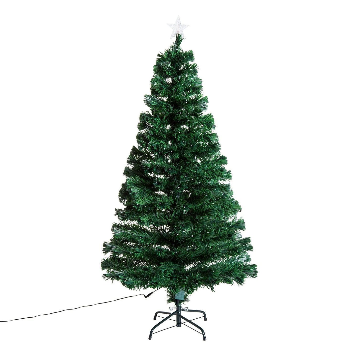 HOMCOM 5ft (150cm) Green Fiber Optic Artificial Christmas Tree - ALL4U RETAILER LTD