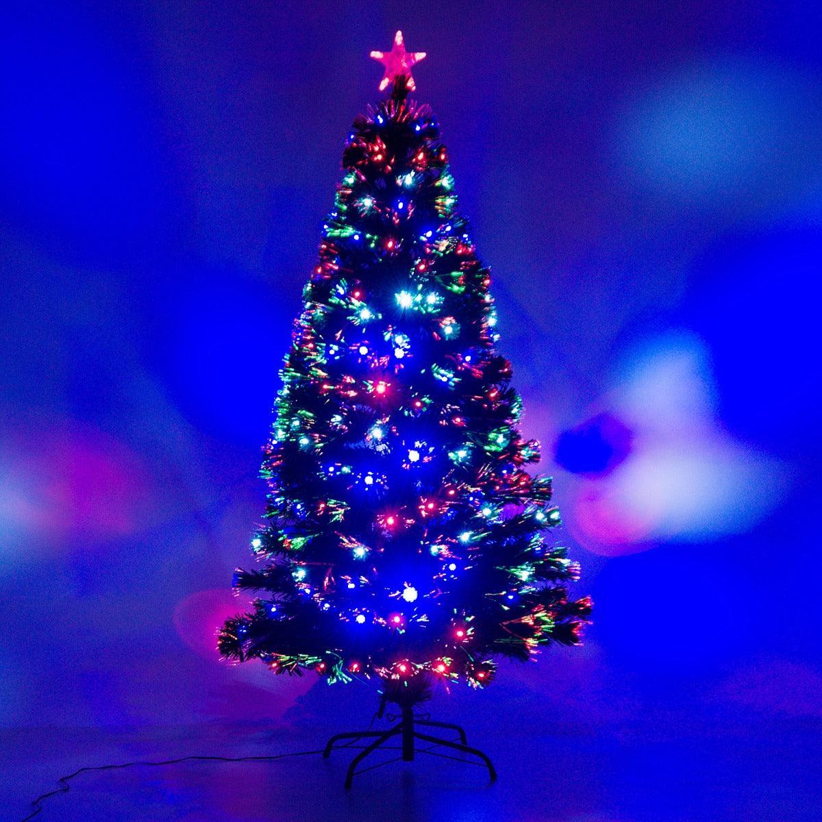 HOMCOM 5ft (150cm) Green Fiber Optic Artificial Christmas Tree - ALL4U RETAILER LTD