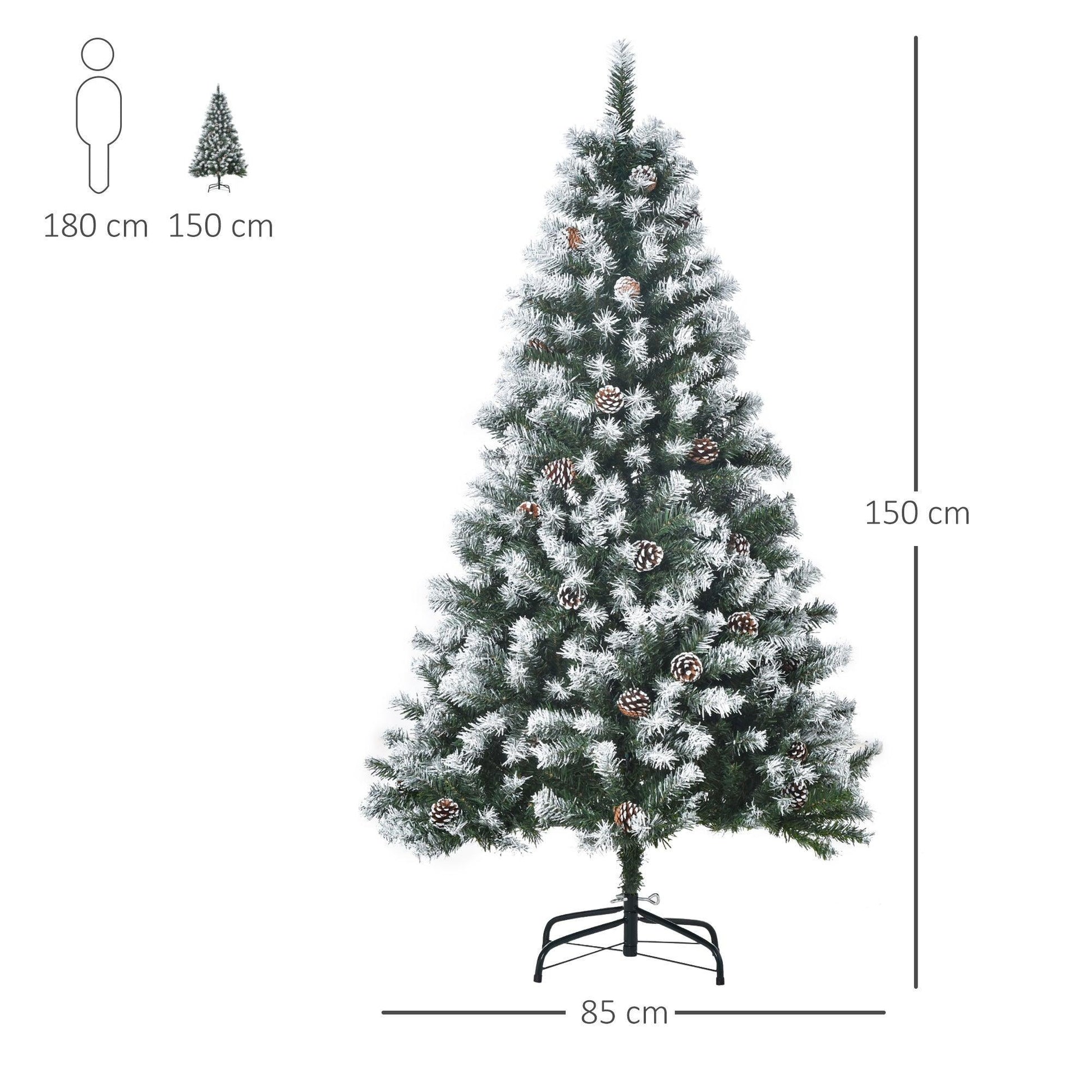 HOMCOM 5FT Artificial Christmas Tree w/ Pine Cones - ALL4U RETAILER LTD