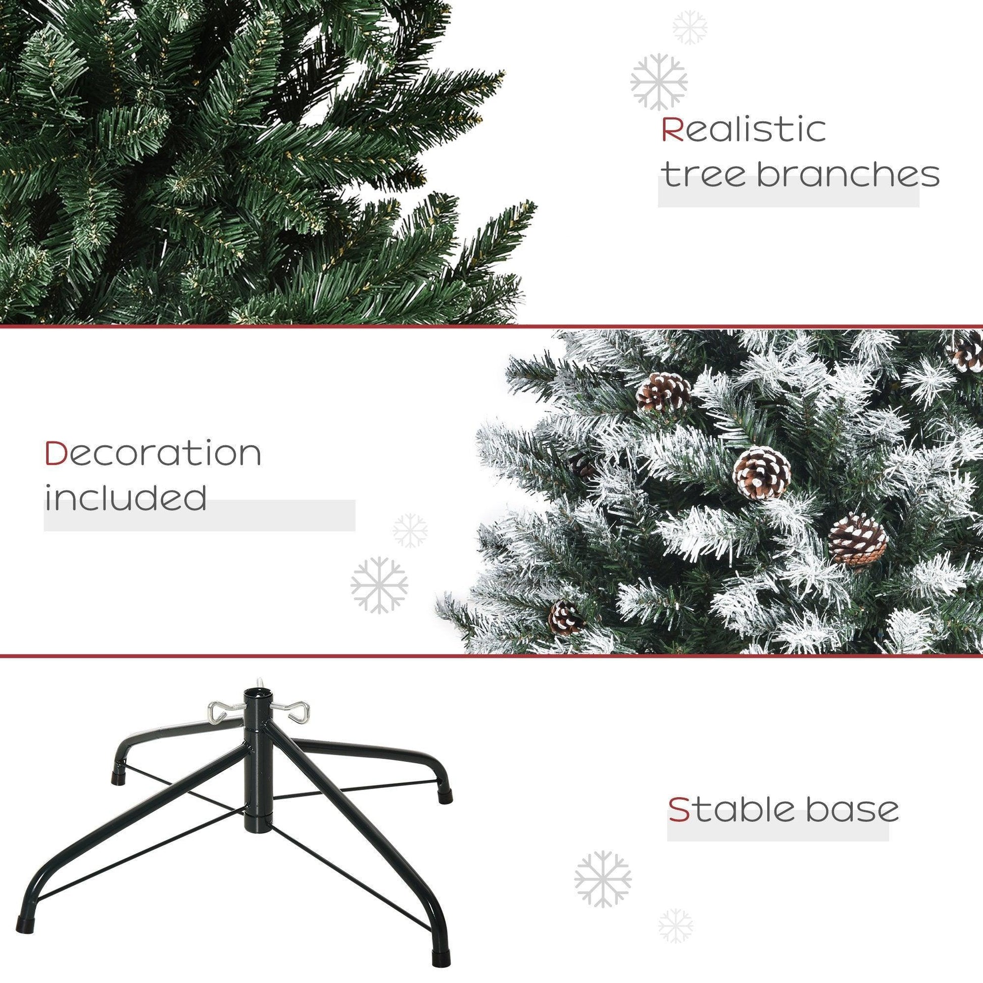 HOMCOM 5FT Artificial Christmas Tree w/ Pine Cones - ALL4U RETAILER LTD