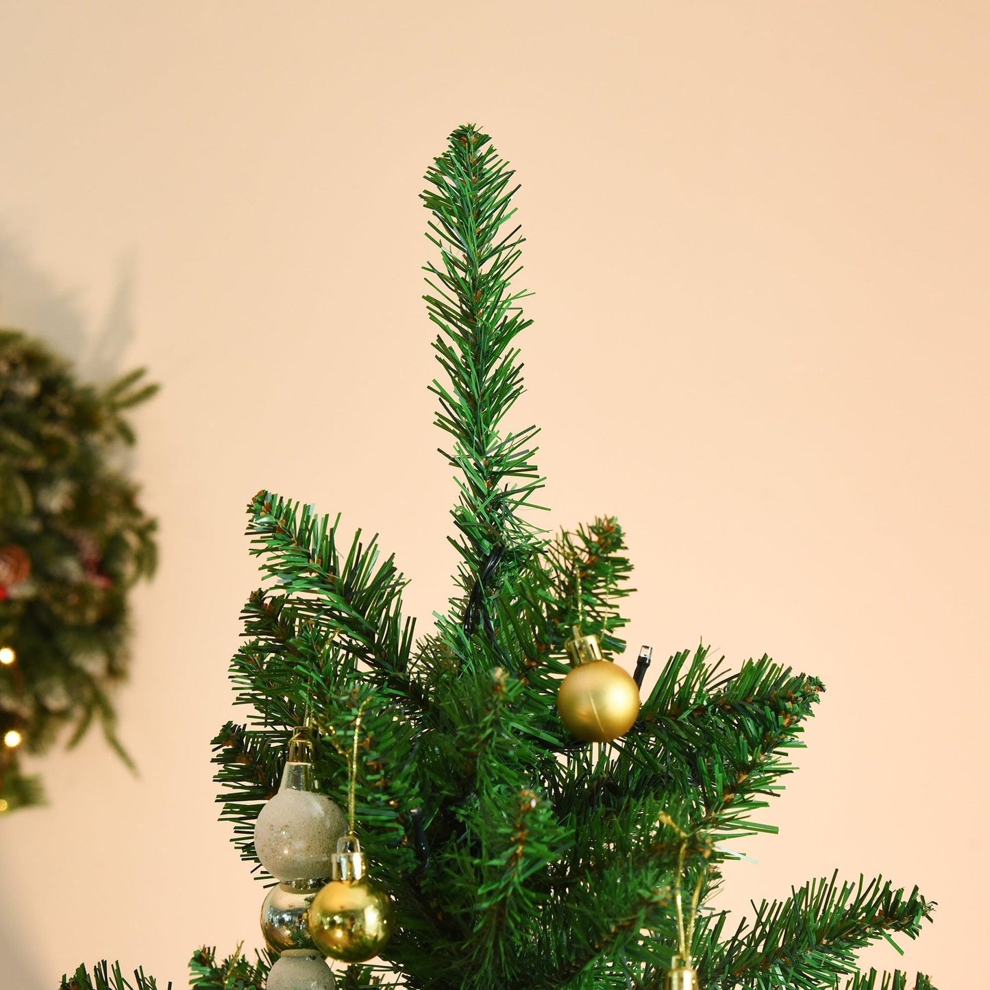 HOMCOM 5ft Christmas Tree, Warm White LEDs - ALL4U RETAILER LTD