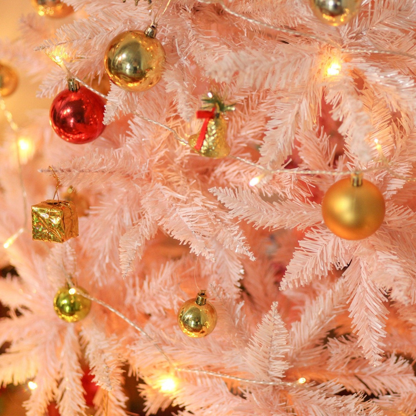 homcom 5ft White and Pink Artificial Christmas Tree - ALL4U RETAILER LTD