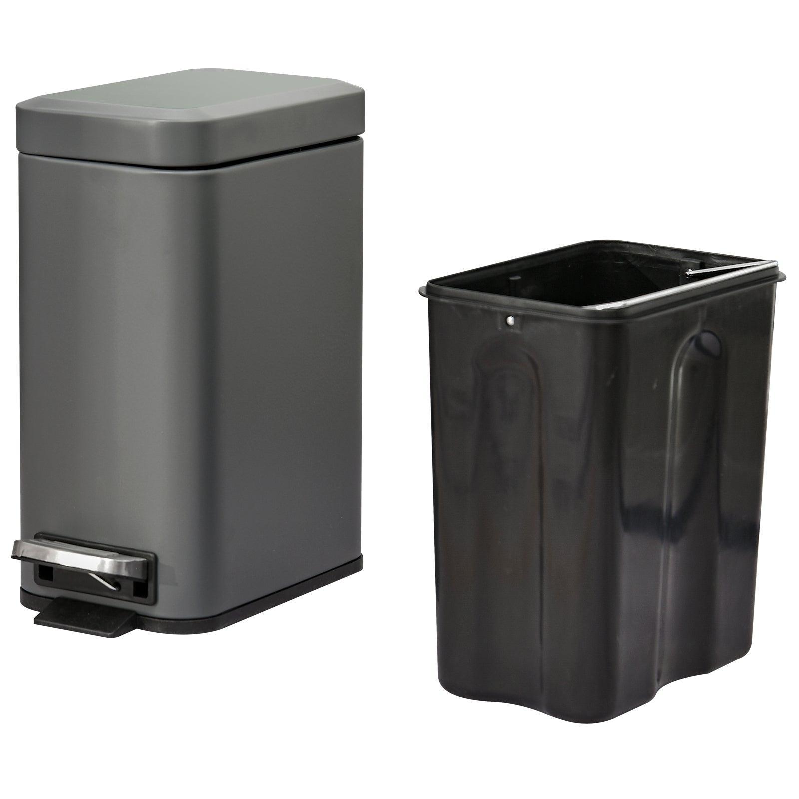 HOMCOM Quiet-Close Pedal Bin, 5L, Grey - ALL4U RETAILER LTD