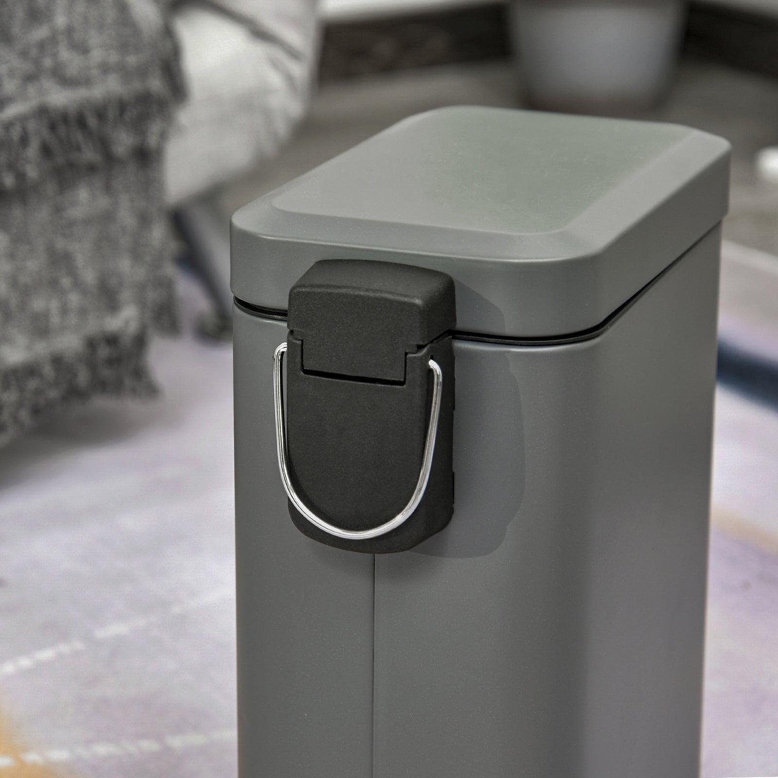 HOMCOM Quiet-Close Pedal Bin, 5L, Grey - ALL4U RETAILER LTD