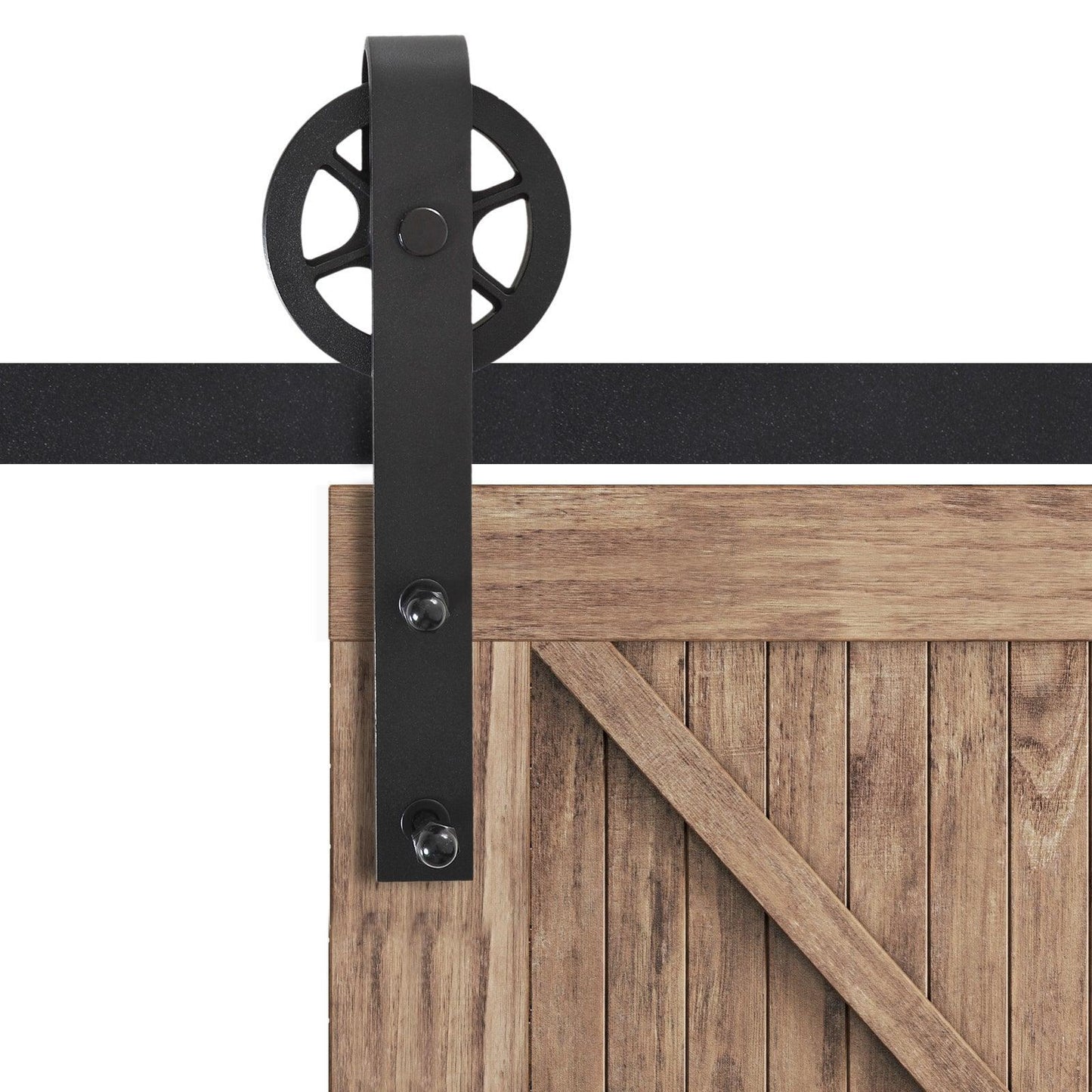 HOMCOM 6.6 FT Barn Door Kits - Easy-slide Carbon Steel Track System - ALL4U RETAILER LTD