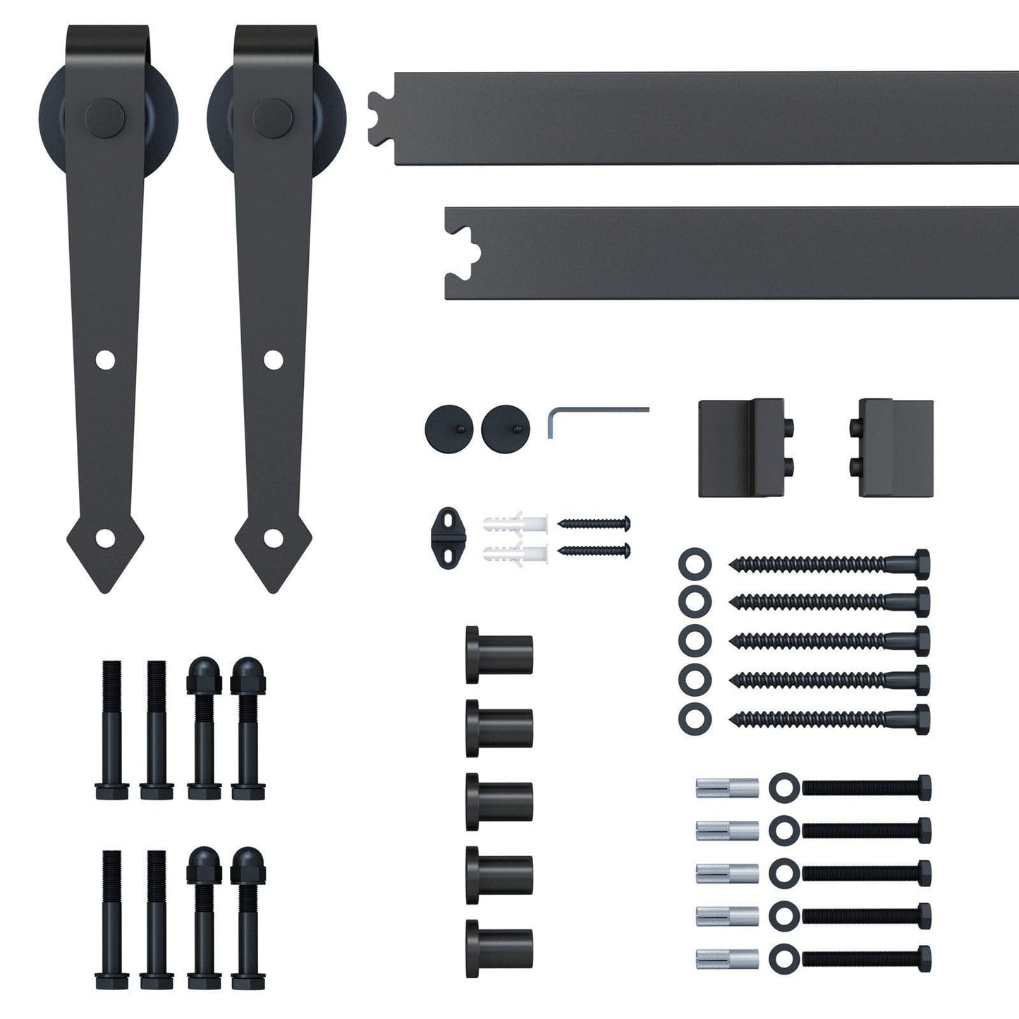 HOMCOM 6.6FT Sliding Door Kit - Antique Style Track System - ALL4U RETAILER LTD