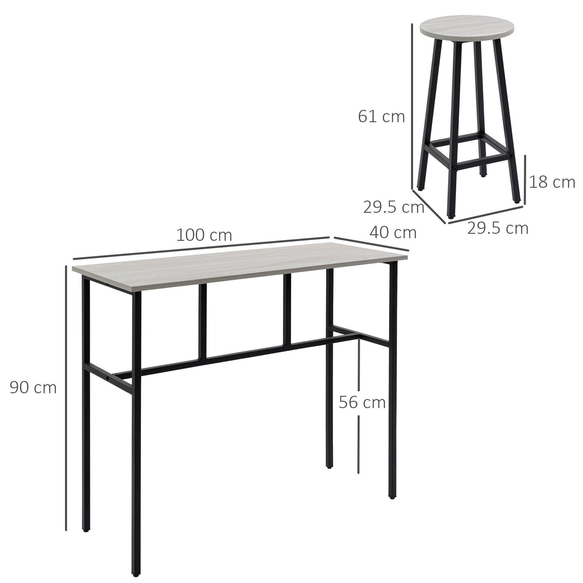 HOMCOM 6-Piece Bar Table Set: Breakfast Tables with Stools - ALL4U RETAILER LTD