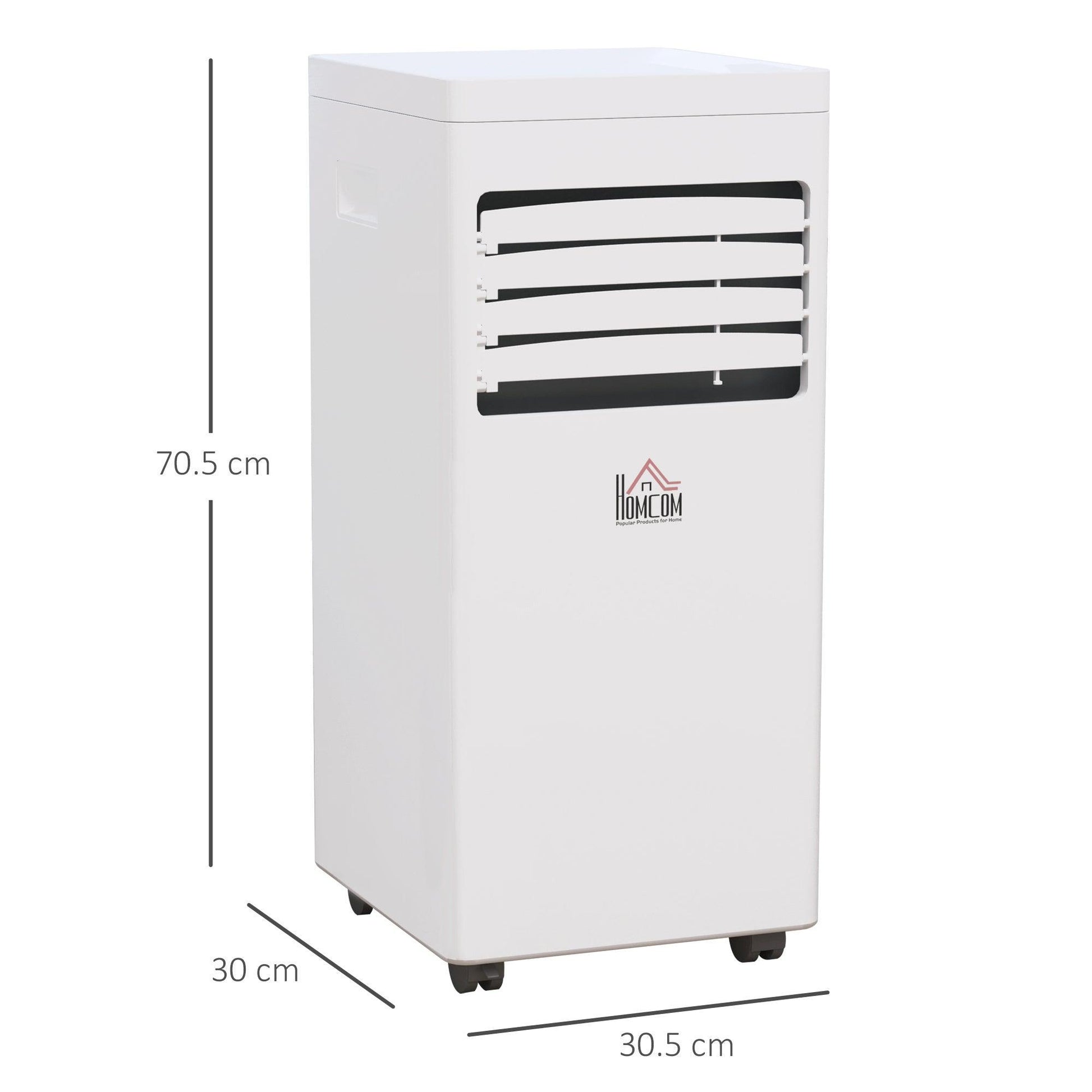 HOMCOM 650W Air Conditioner - White - Remote Control - ALL4U RETAILER LTD