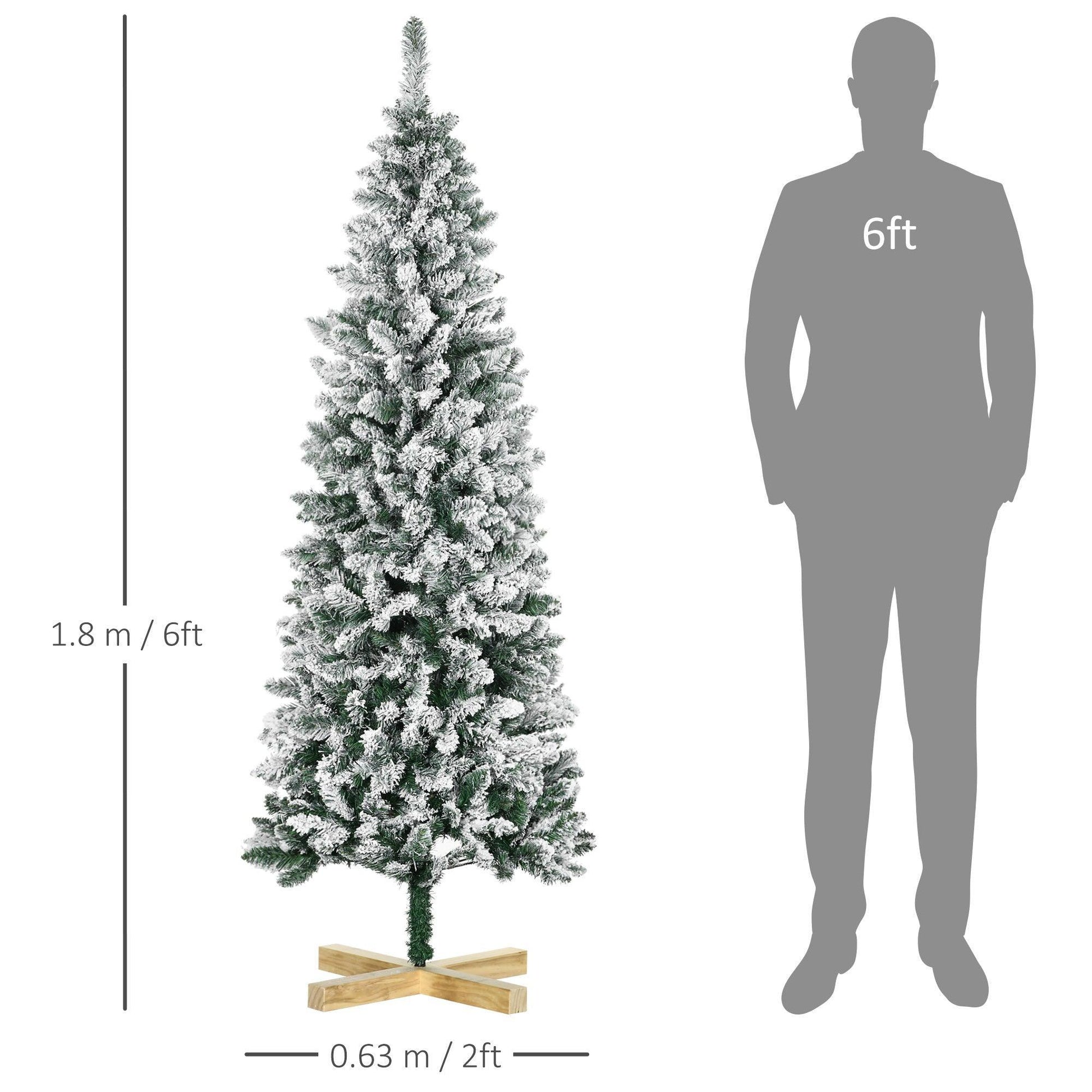 HOMCOM 6ft Flocked Xmas Tree: Realistic & Easy - ALL4U RETAILER LTD