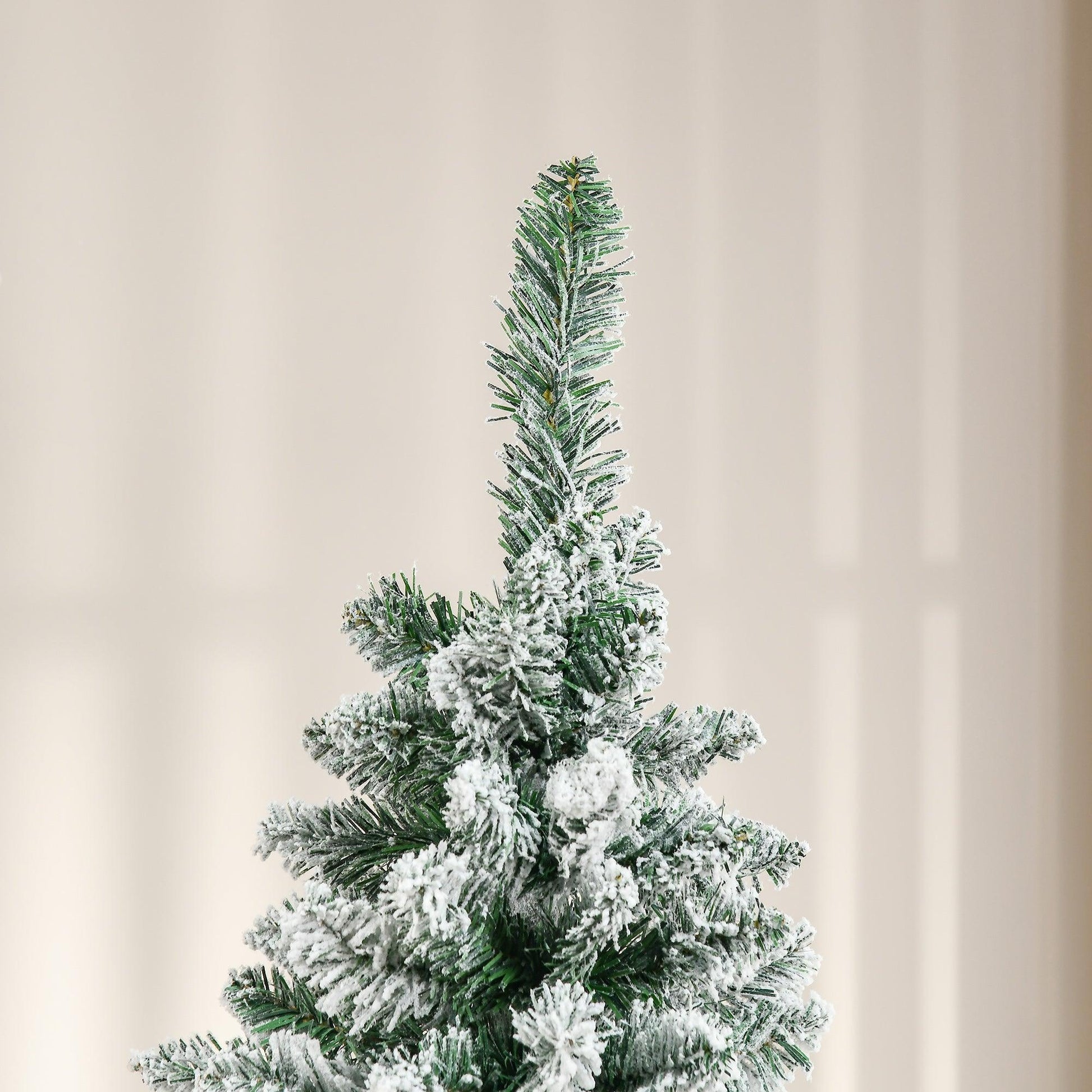 HOMCOM 6ft Flocked Xmas Tree: Realistic & Easy - ALL4U RETAILER LTD