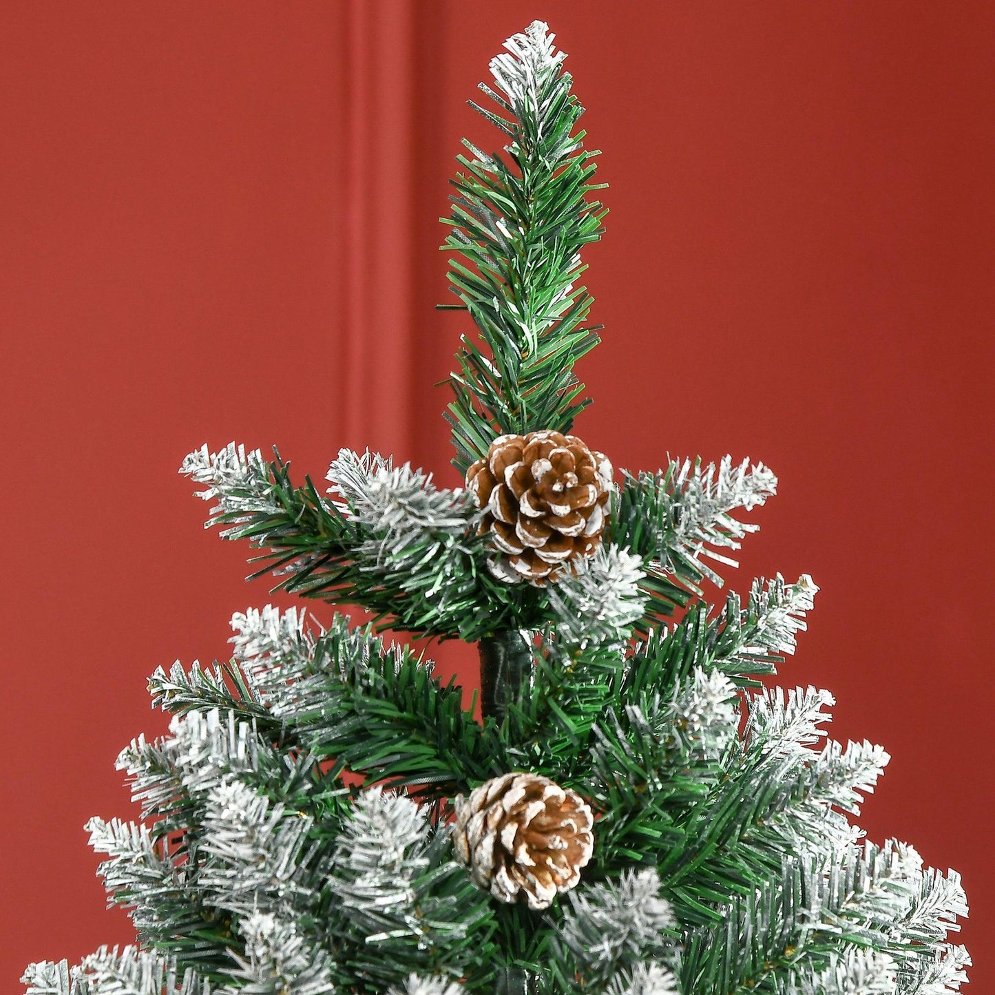 HOMCOM 6ft Realistic Snow Christmas Tree with Pine Cones - ALL4U RETAILER LTD