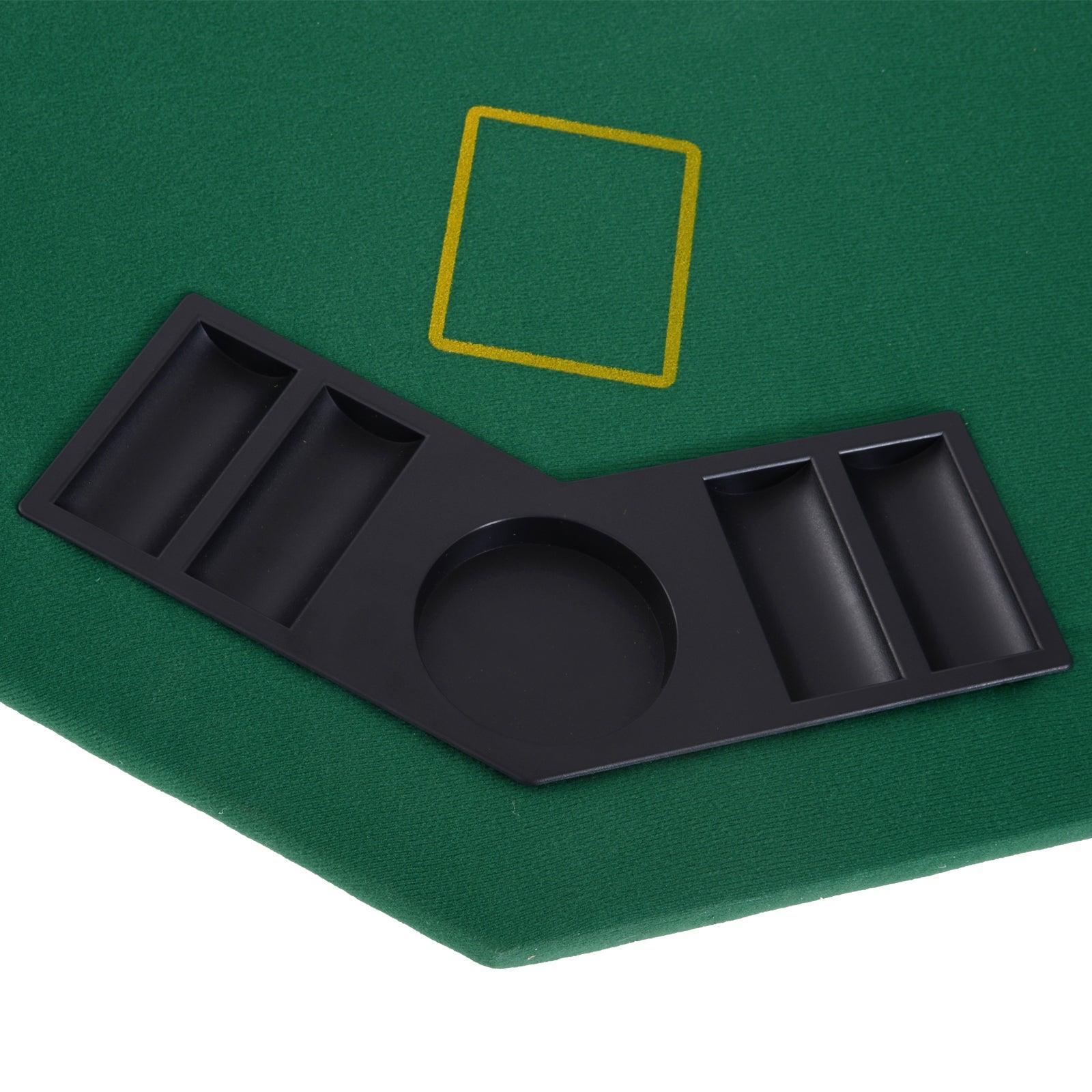 HOMCOM 8-Player Folding Poker Table - Green - ALL4U RETAILER LTD