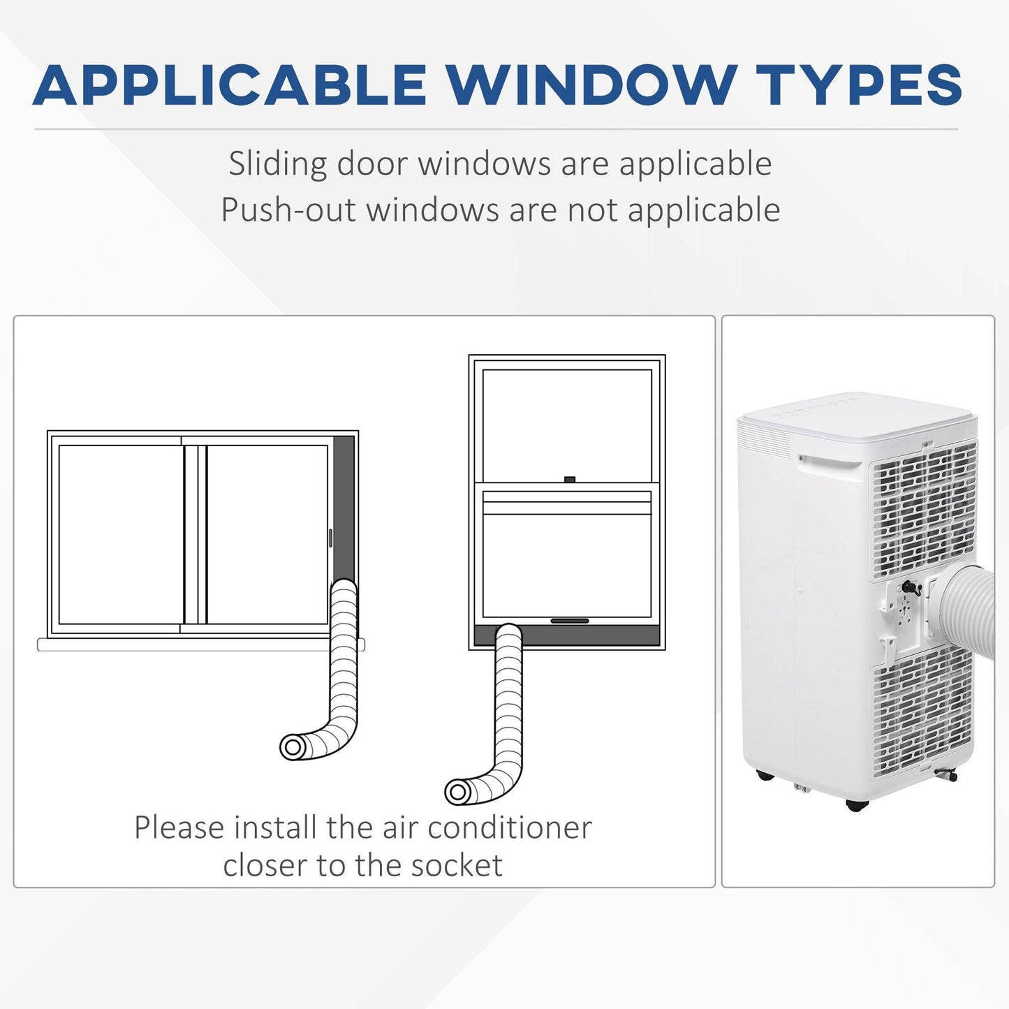 HOMCOM 8000 BTU Compact Mobile AC - Cooling & Dehumidifying - ALL4U RETAILER LTD