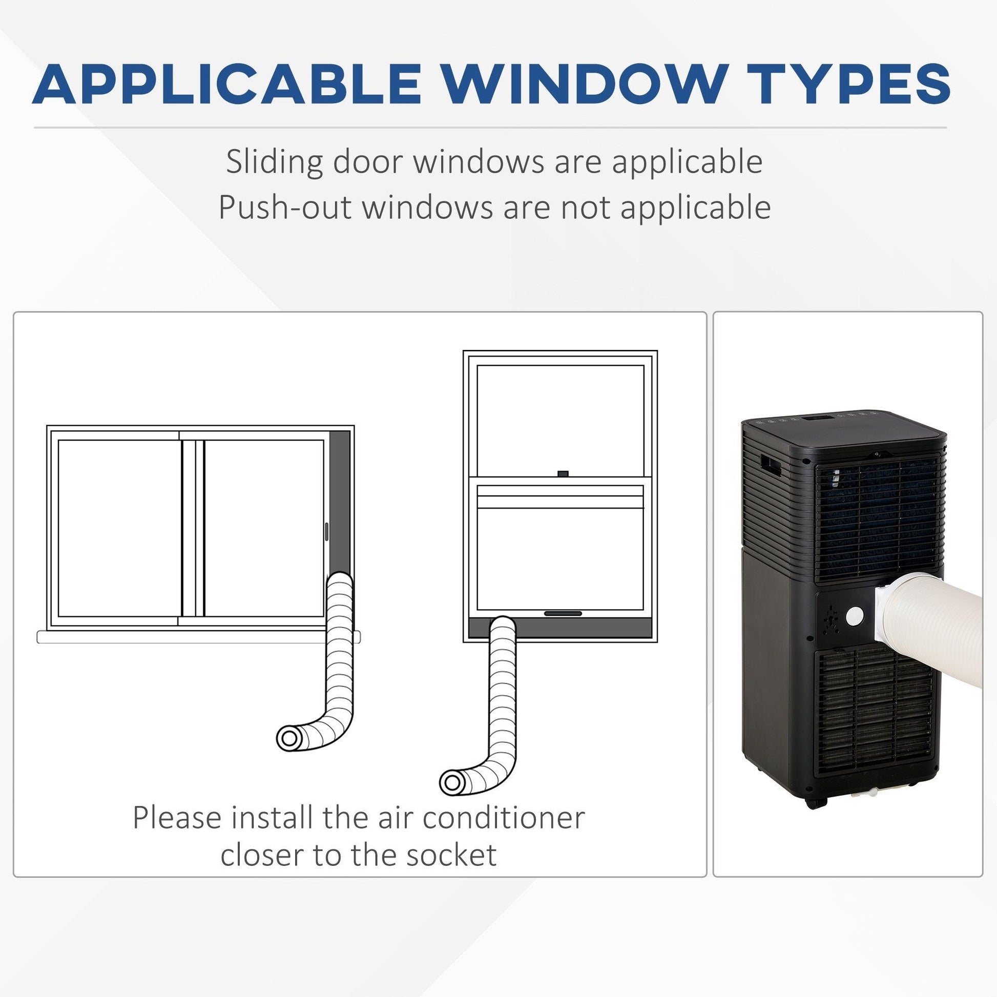 HOMCOM 8000 BTU Portable Air Conditioner - 4-in-1 Cooling - ALL4U RETAILER LTD