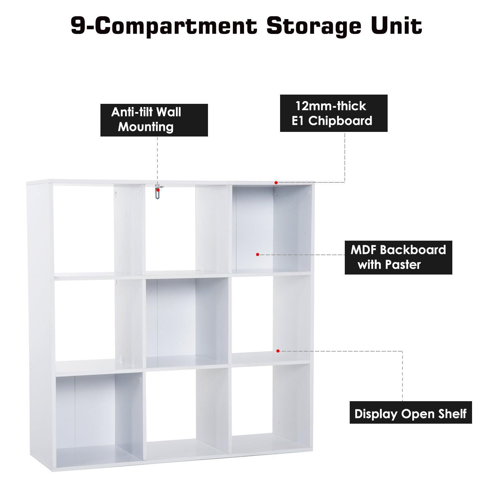 HOMCOM 9 Cube Storage Cabinet - White - ALL4U RETAILER LTD