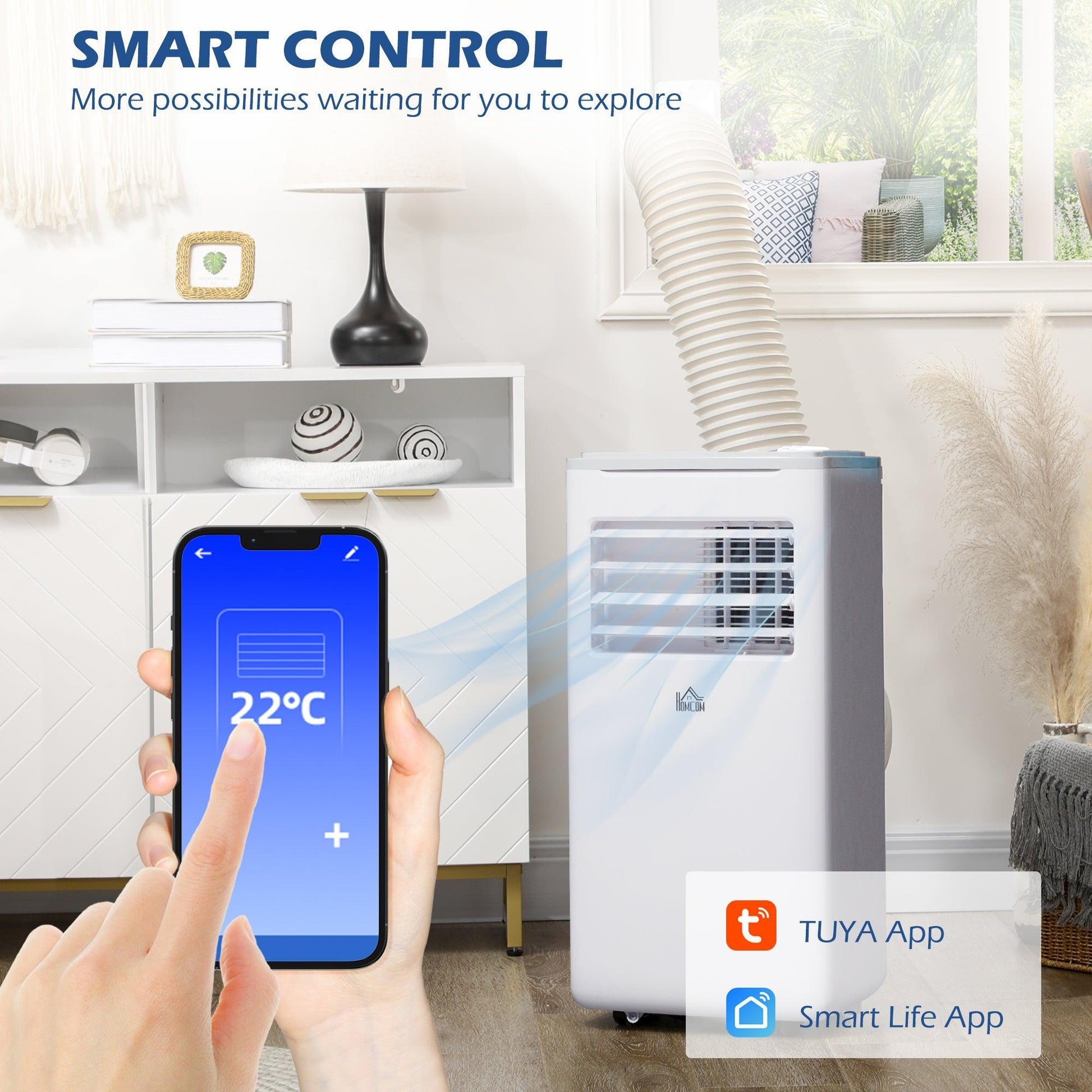 HOMCOM 9,000 BTU Smart Portable AC - Compact & Efficient - ALL4U RETAILER LTD