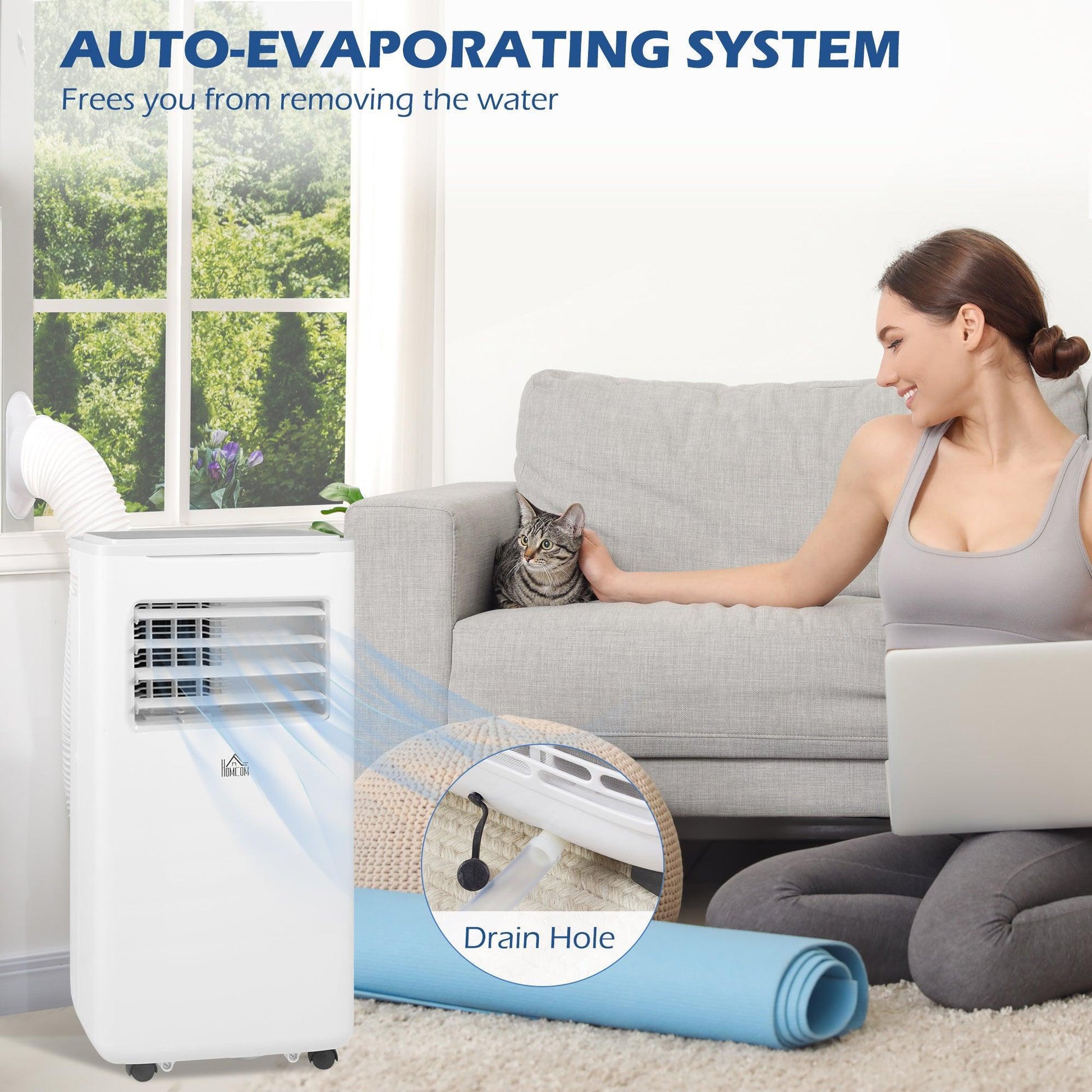 HOMCOM 9,000 BTU Smart Portable AC - Compact & Efficient - ALL4U RETAILER LTD