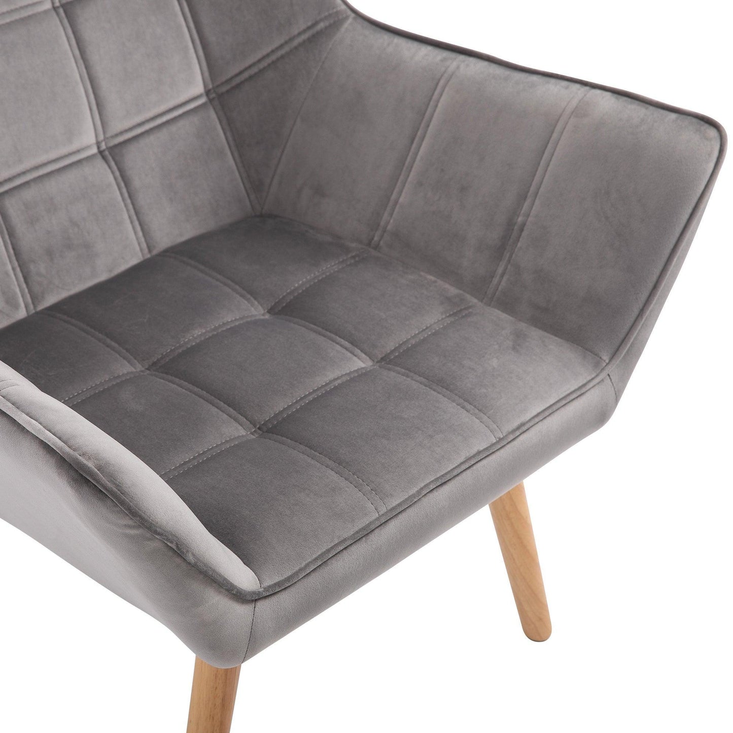 HOMCOM Accent Chair: Comfy Grey Seating - ALL4U RETAILER LTD