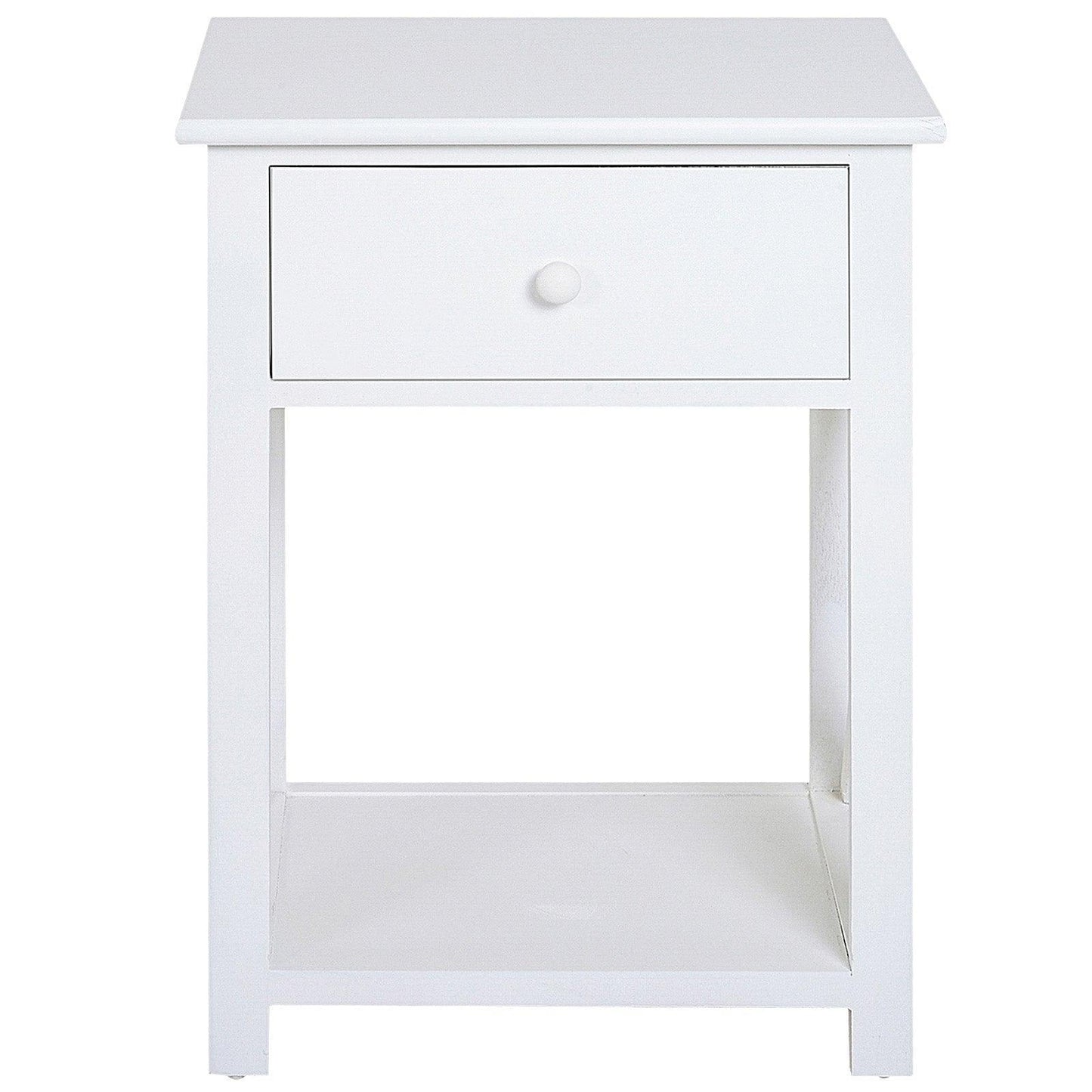 HOMCOM Accent End Table - 1 Drawer, X Bar Shelf (White) - ALL4U RETAILER LTD