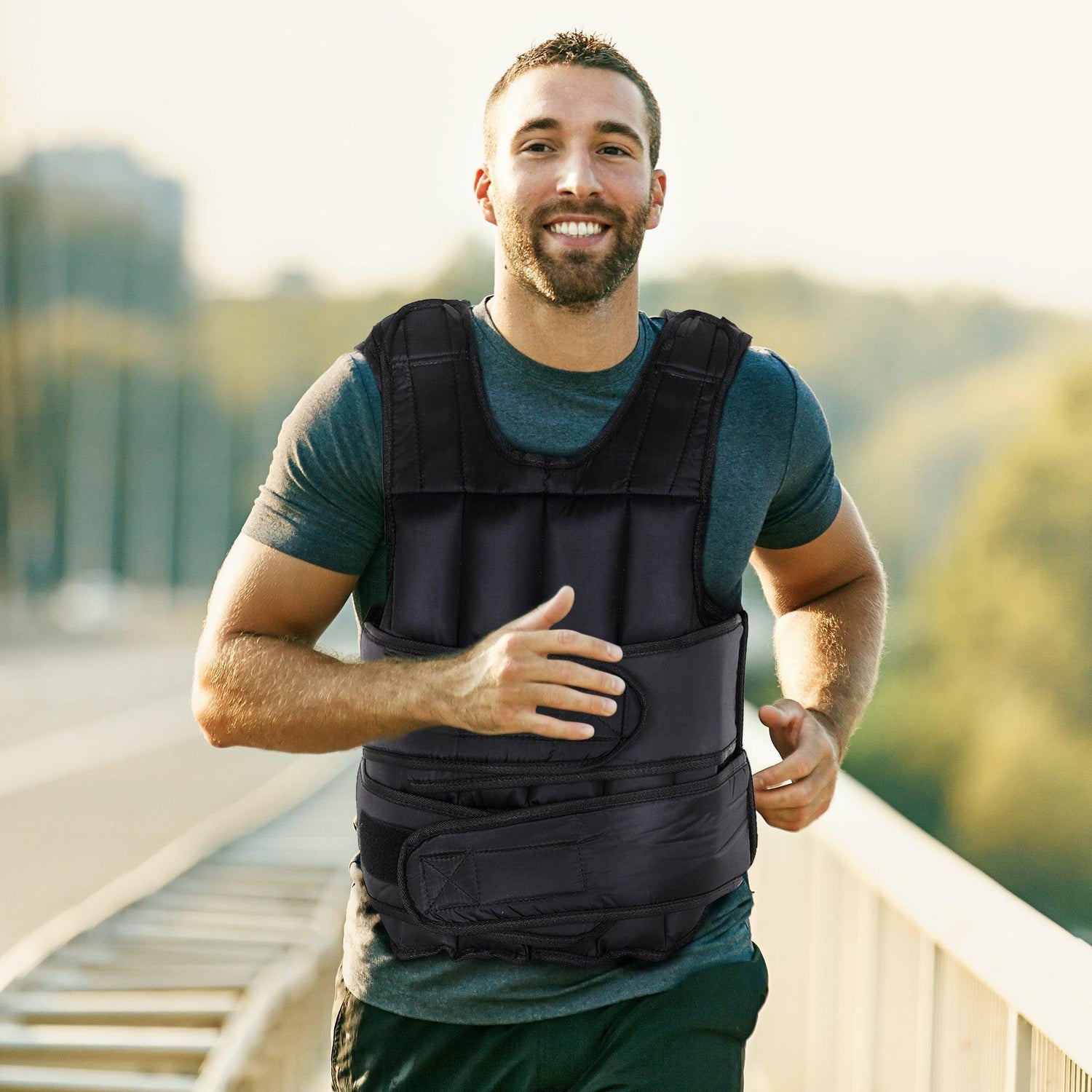 HOMCOM Adjustable 20kg Sand Weight Vest: Durable & Black - ALL4U RETAILER LTD