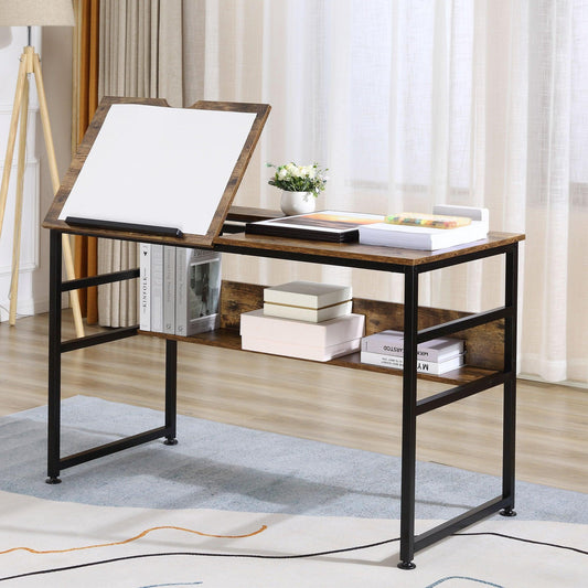 HOMCOM Adjustable Drafting Table for Art and Writing - ALL4U RETAILER LTD