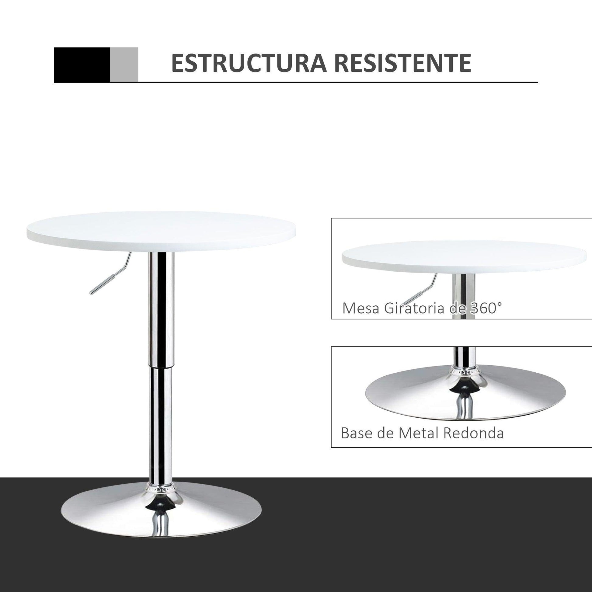 HOMCOM Adjustable Height Round Bistro Table: Stylish & Compact - ALL4U RETAILER LTD