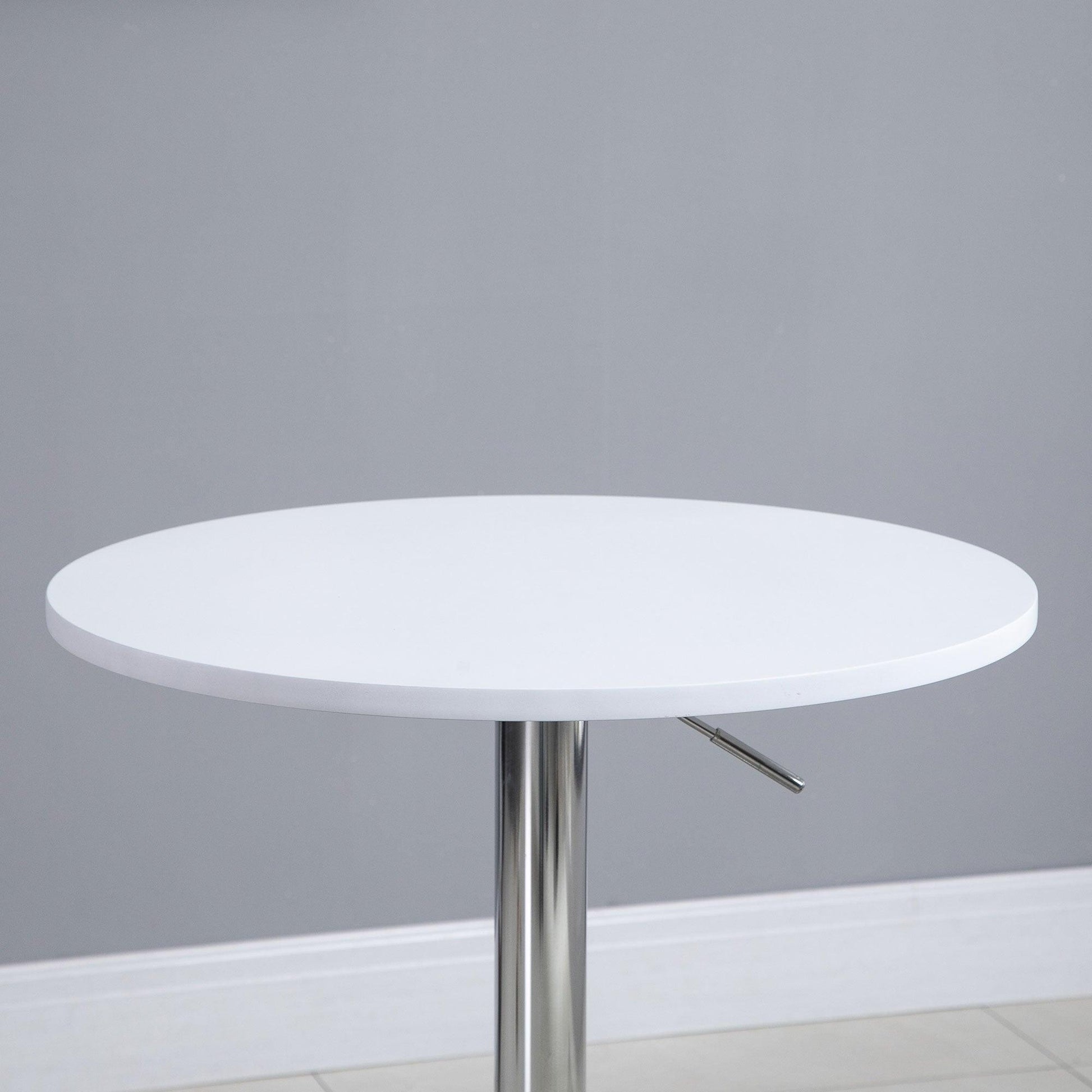 HOMCOM Adjustable Height Round Bistro Table: Stylish & Compact - ALL4U RETAILER LTD