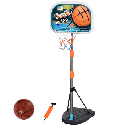 HOMCOM Adjustable Kids Basketball Hoop Stand with Ball - ALL4U RETAILER LTD