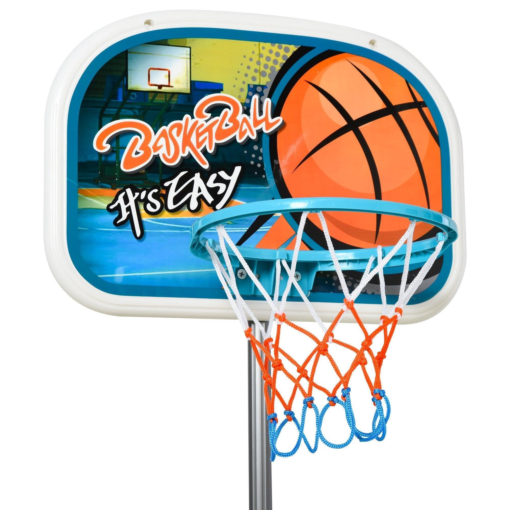 HOMCOM Adjustable Kids Basketball Hoop Stand with Ball - ALL4U RETAILER LTD