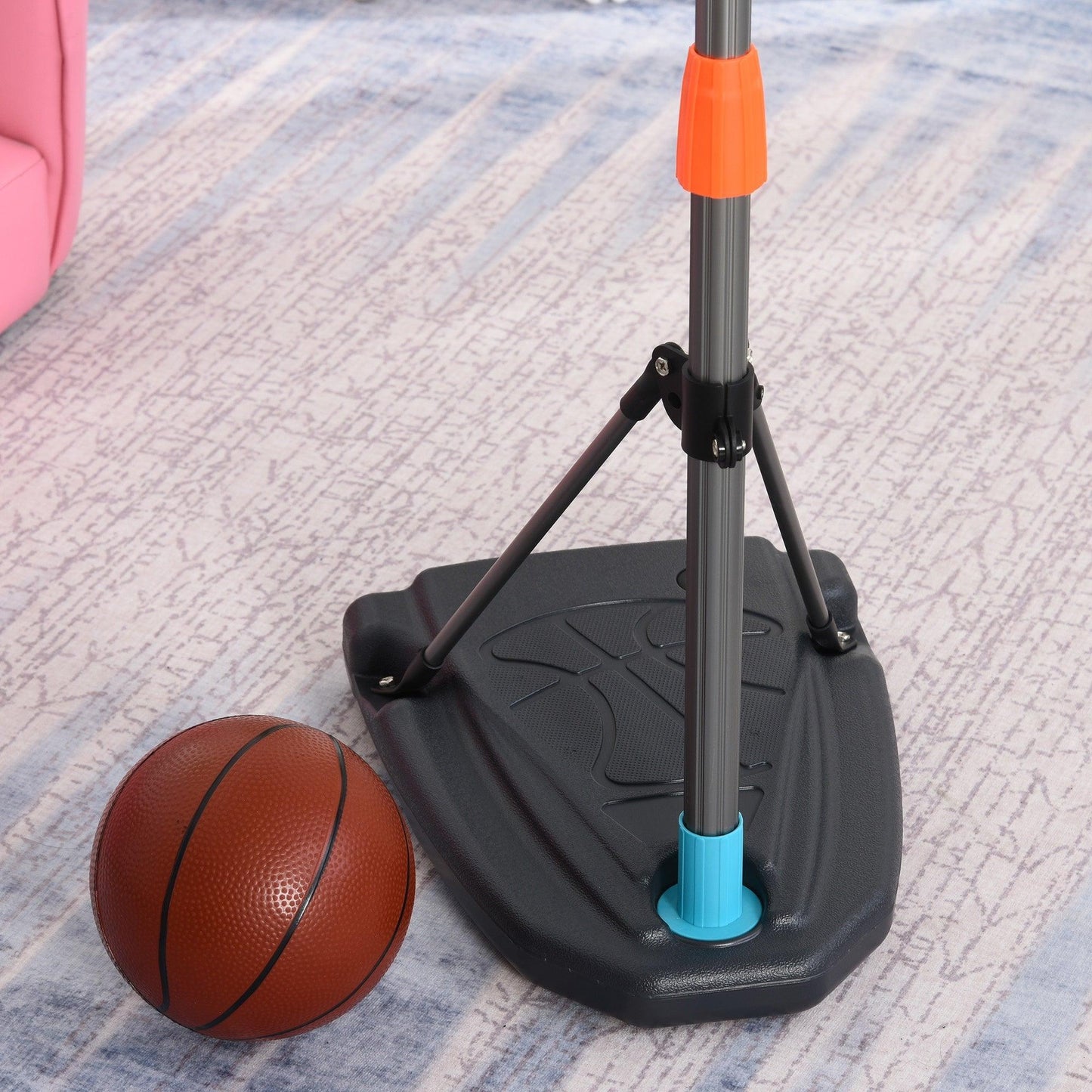 HOMCOM Adjustable Kids Basketball Hoop Stand with Ball - ALL4U RETAILER LTD