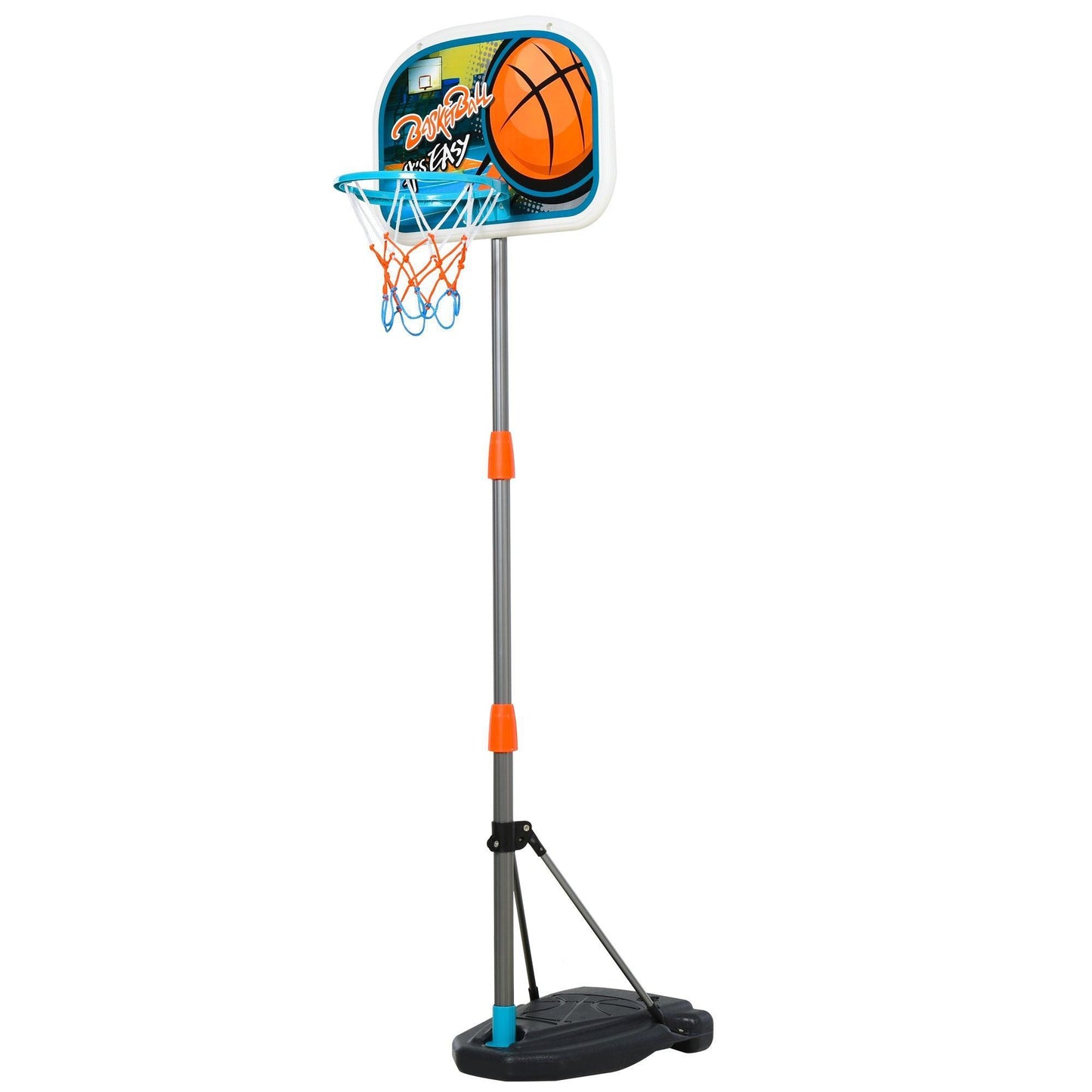 HOMCOM Adjustable Kids Basketball Hoop Stand with Ball - ALL4U RETAILER LTD