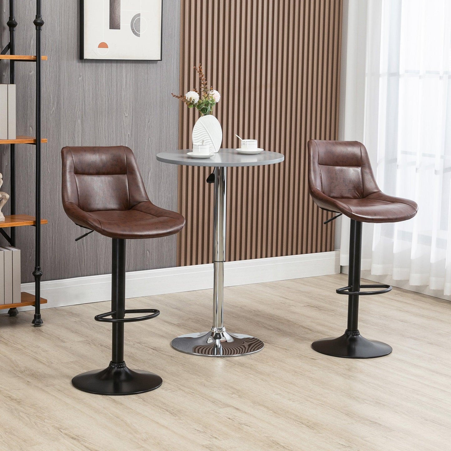 HOMCOM Adjustable Kitchen Barstools Set of 2 - ALL4U RETAILER LTD