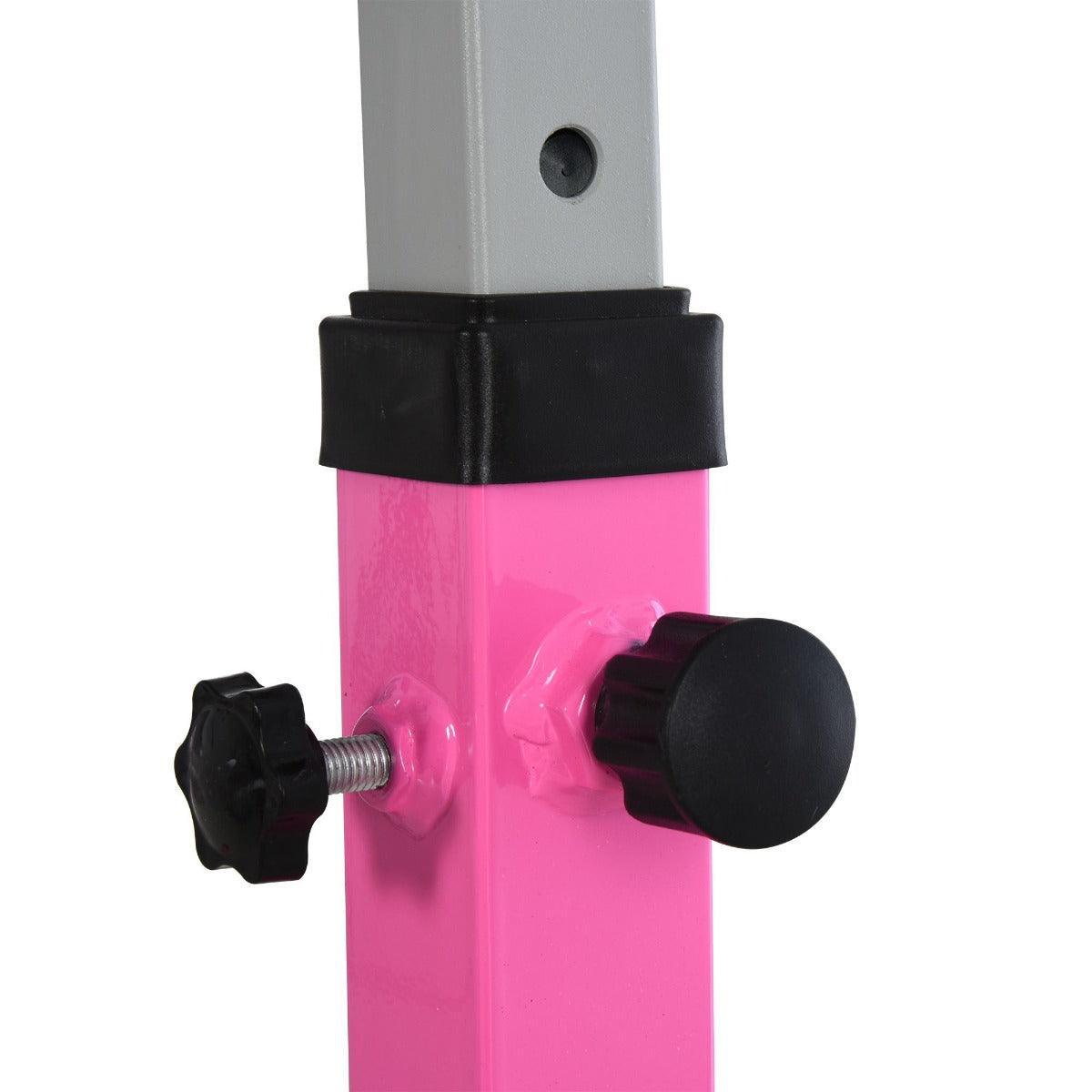 HOMCOM Adjustable Pink Kids' Gymnastics Bar - ALL4U RETAILER LTD