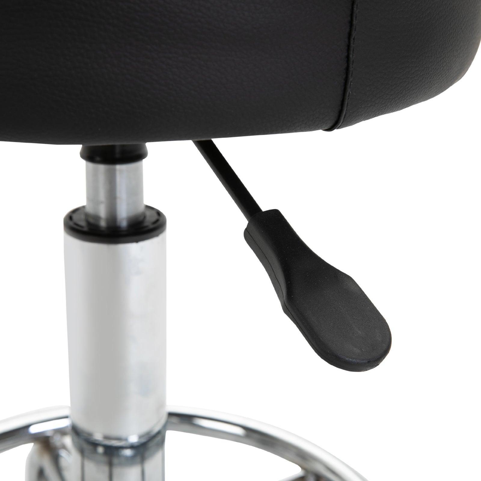 HOMCOM Adjustable Salon Stool: Black PU Leather - ALL4U RETAILER LTD