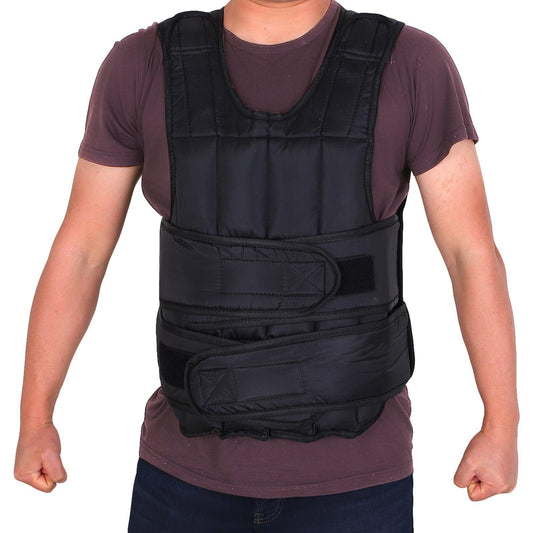 HOMCOM Adjustable Sand Weight Vest for Training - 10kg, Black/Red - ALL4U RETAILER LTD