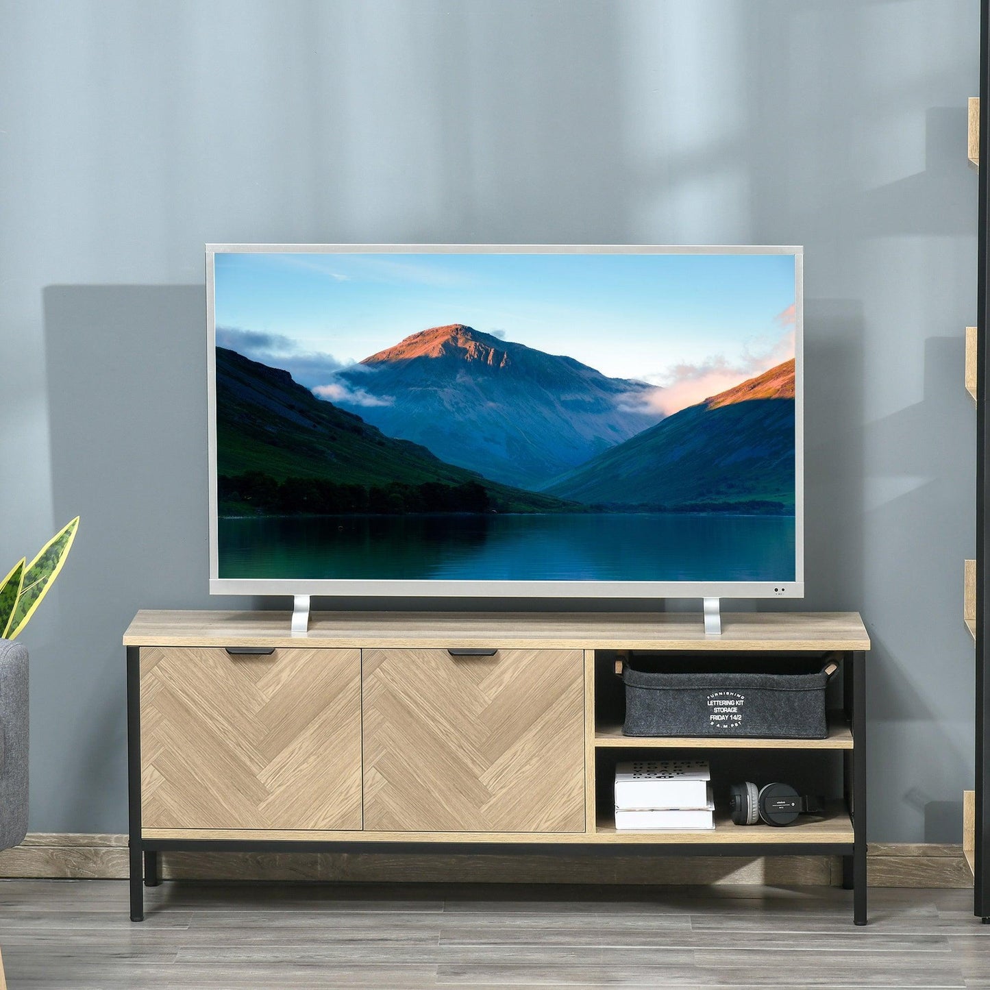 HOMCOM Adjustable Shelves TV Cabinet Stand - Sleek Design - ALL4U RETAILER LTD