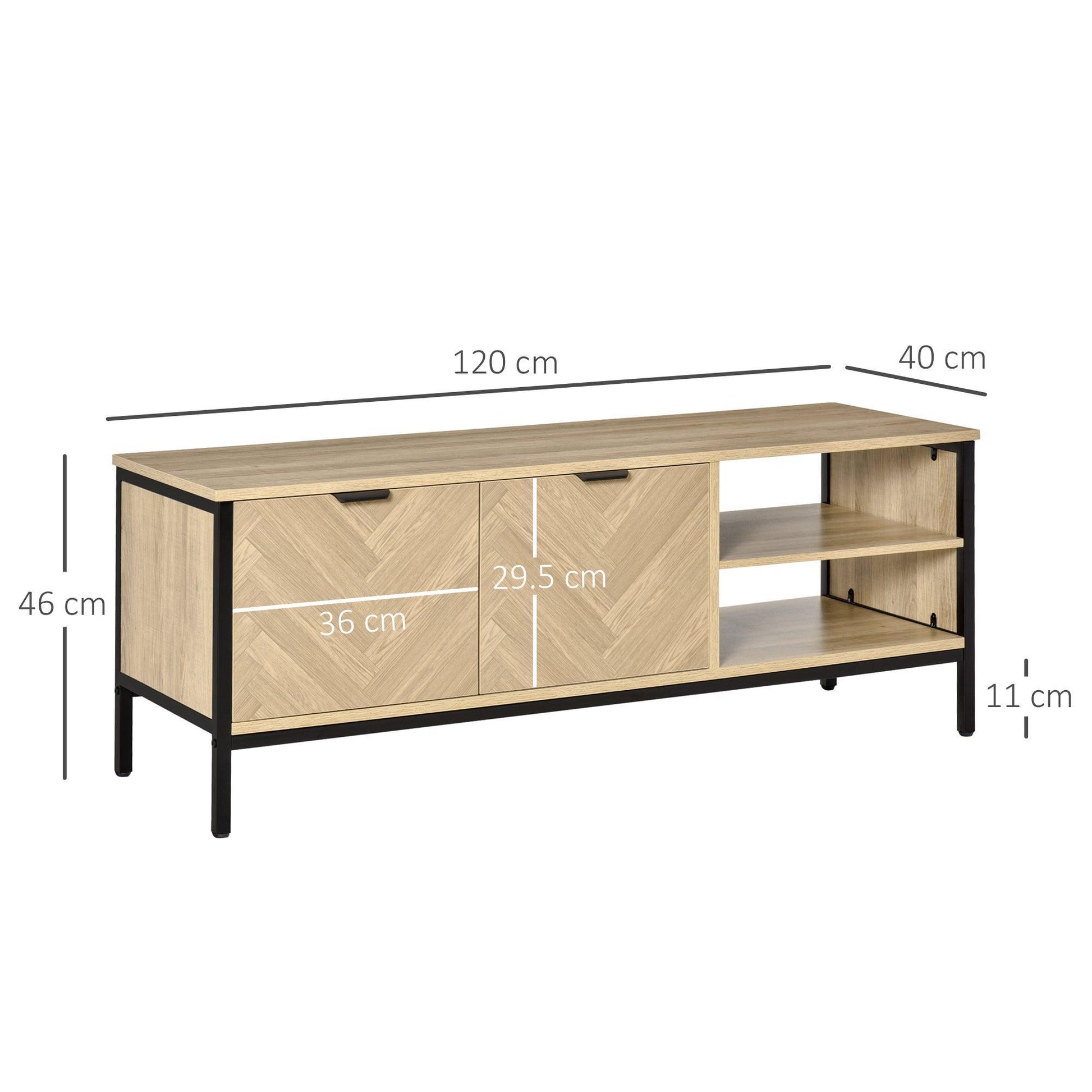 HOMCOM Adjustable Shelves TV Cabinet Stand - Sleek Design - ALL4U RETAILER LTD